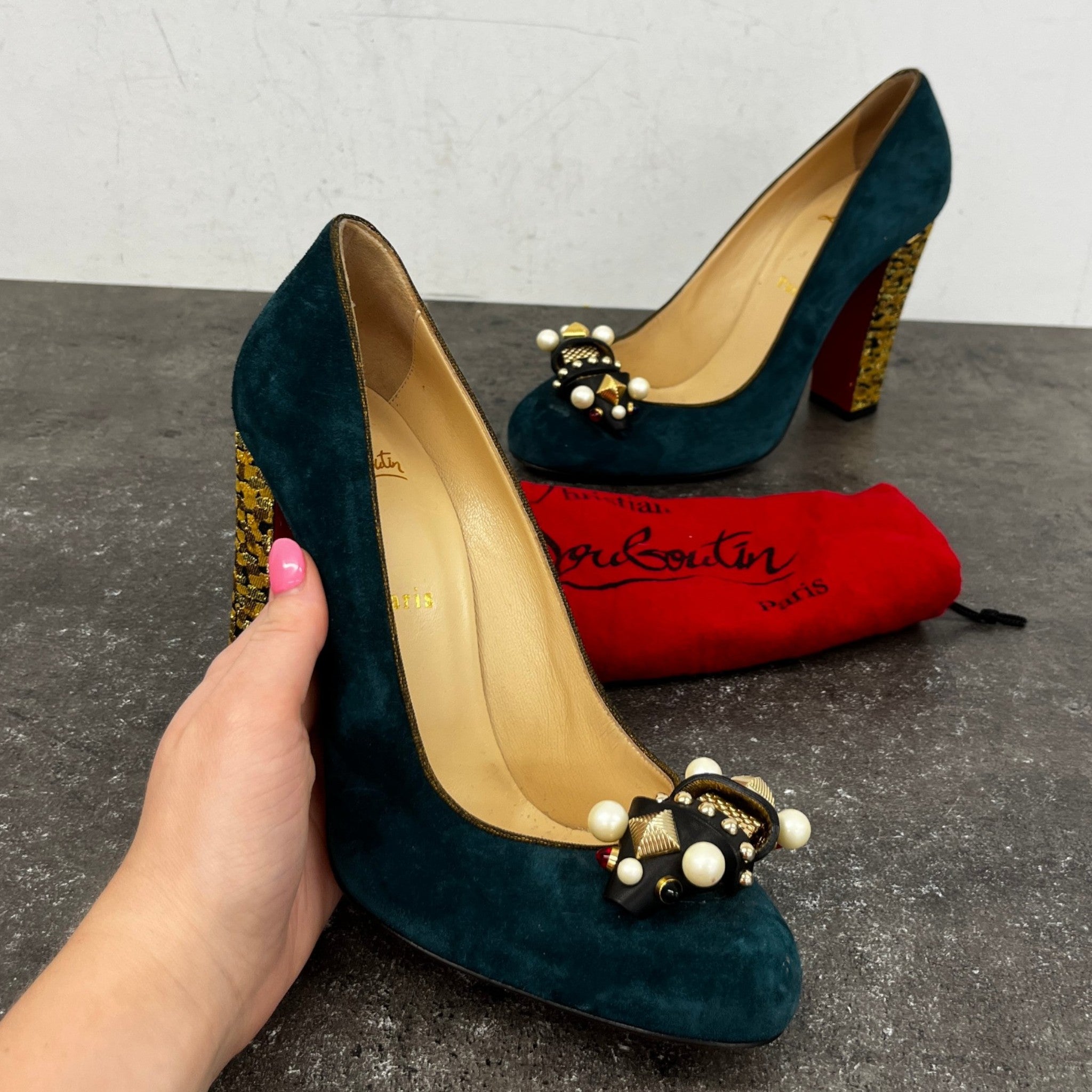 Women's Tudor Heels Green Size EU 40 / UK 7