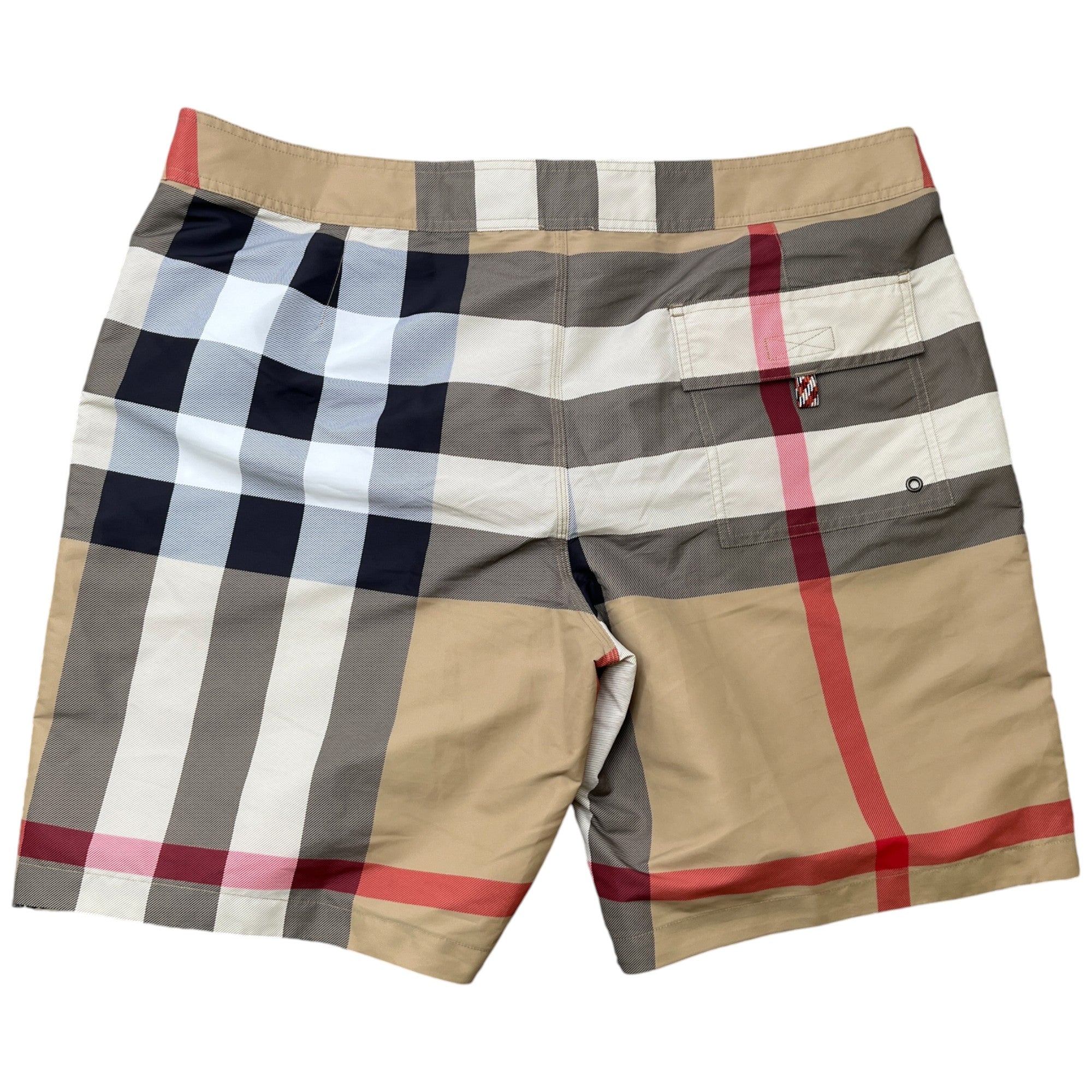 Men's Check Swim Shorts Beige Size XXL