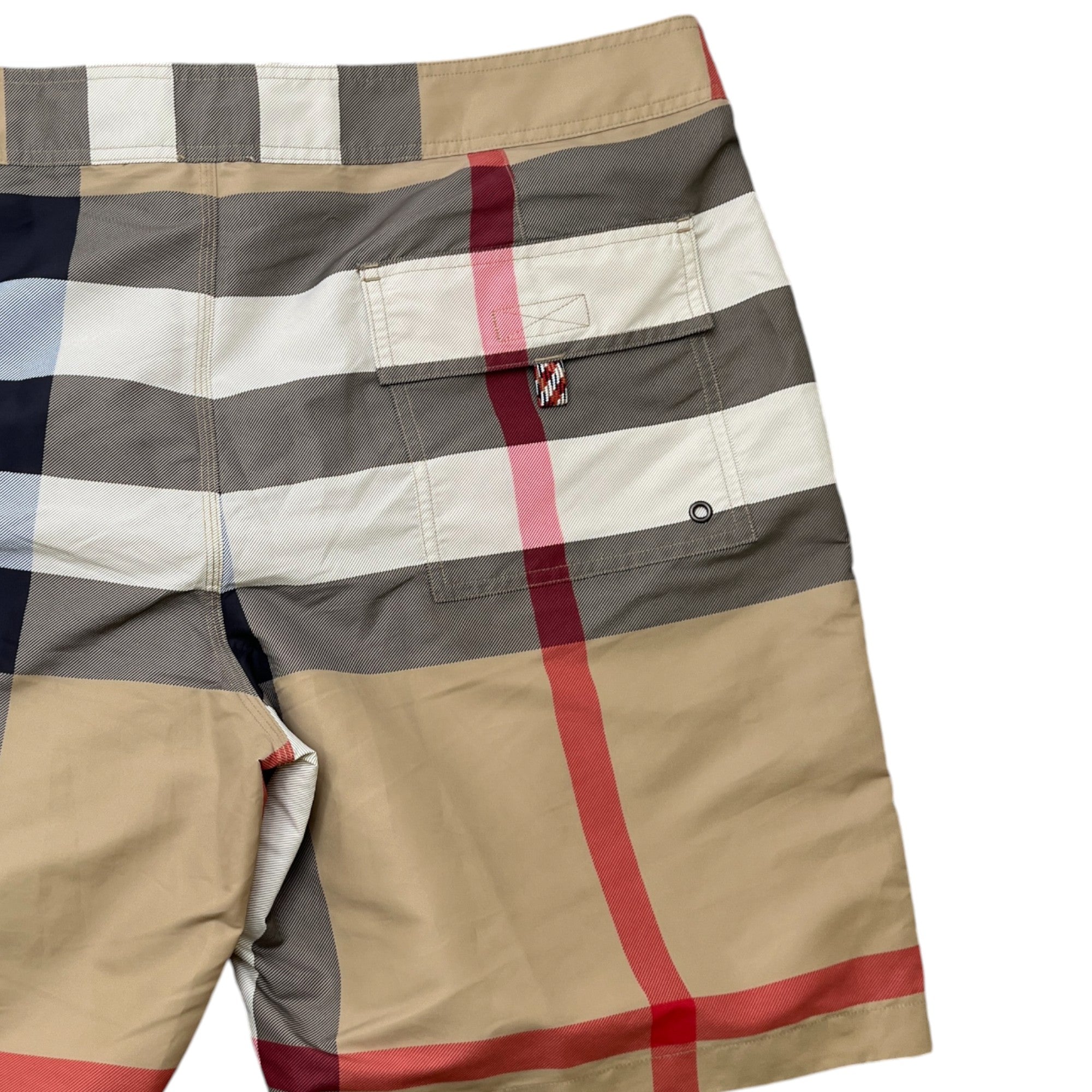 Men's Check Swim Shorts Beige Size XXL