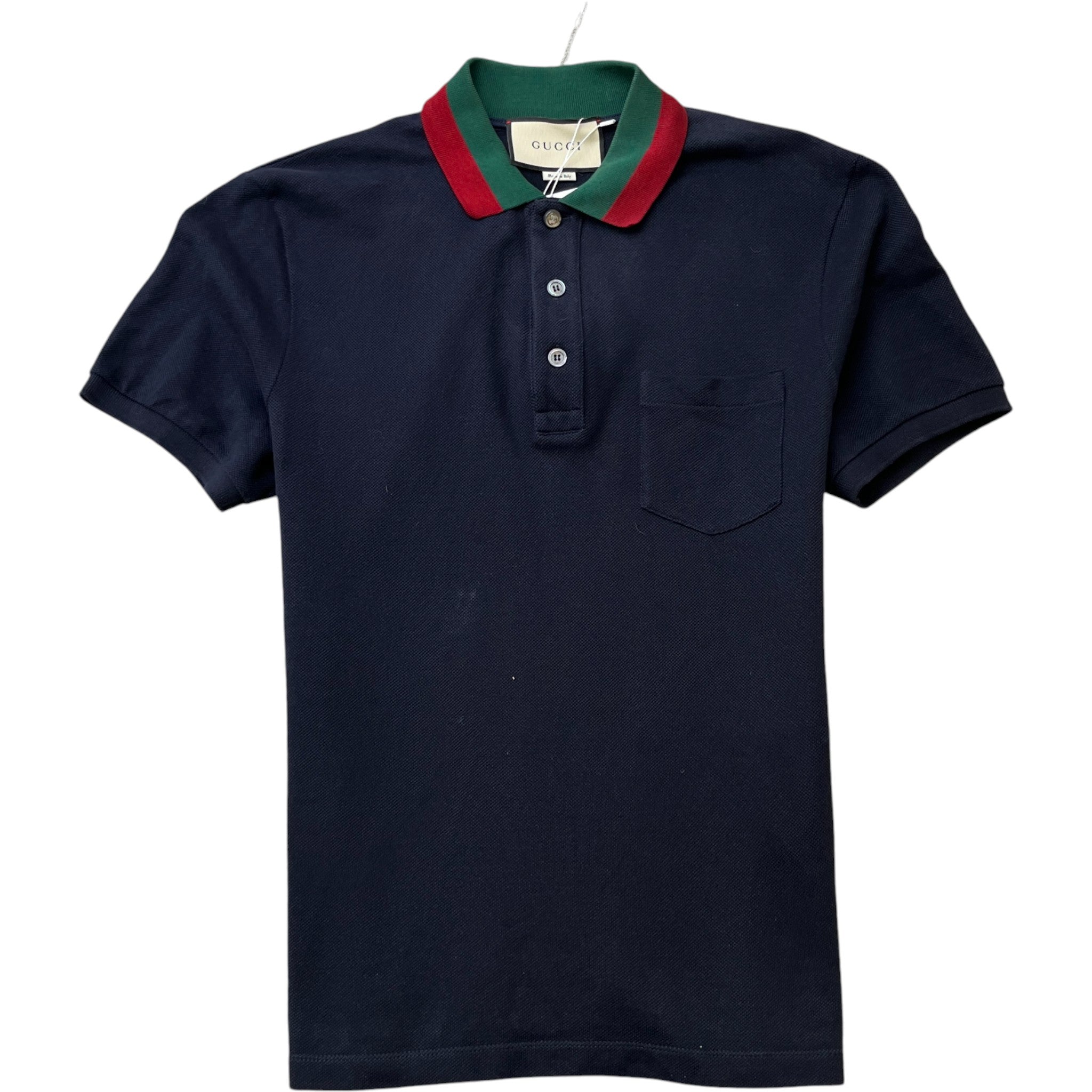 Men's Web Collar Polo Shirt Navy Size M