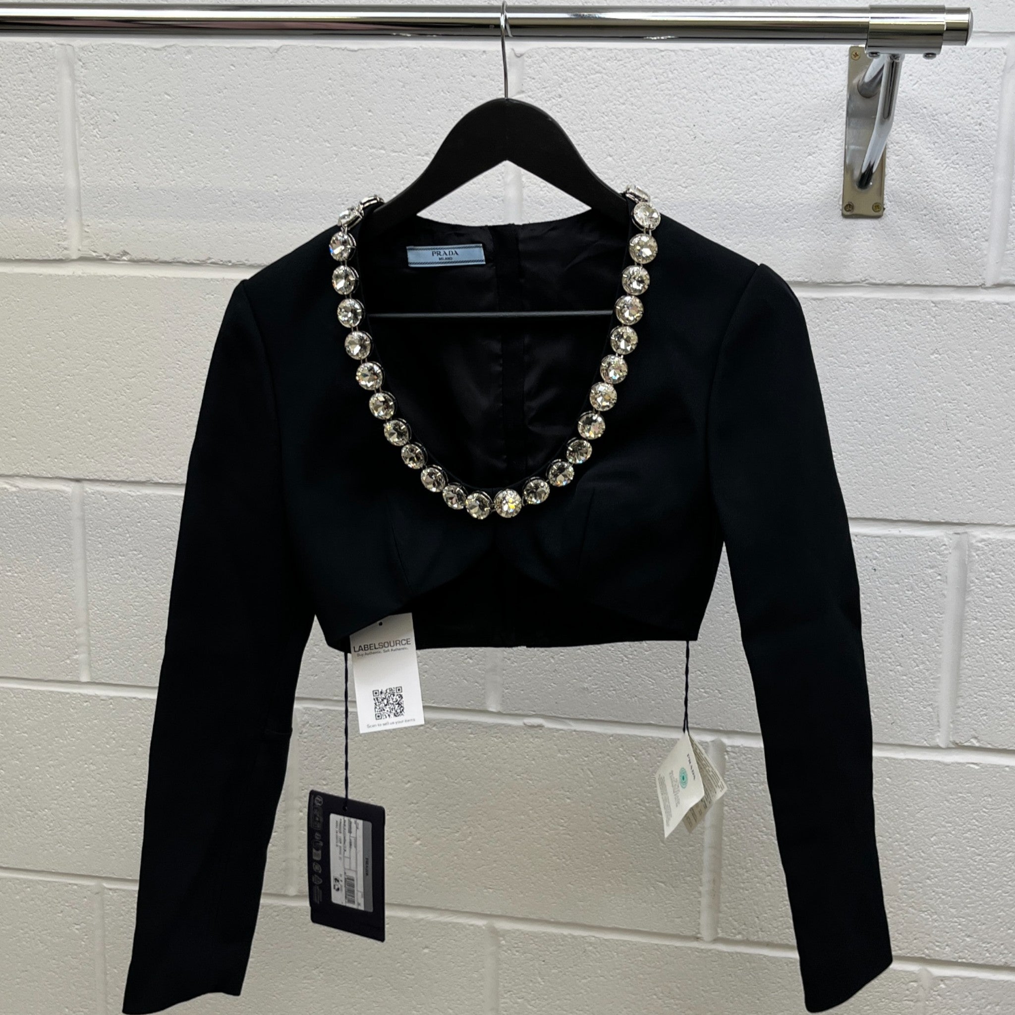 Women's Embroidered Sablè Compact Woven Top Black Size XXS