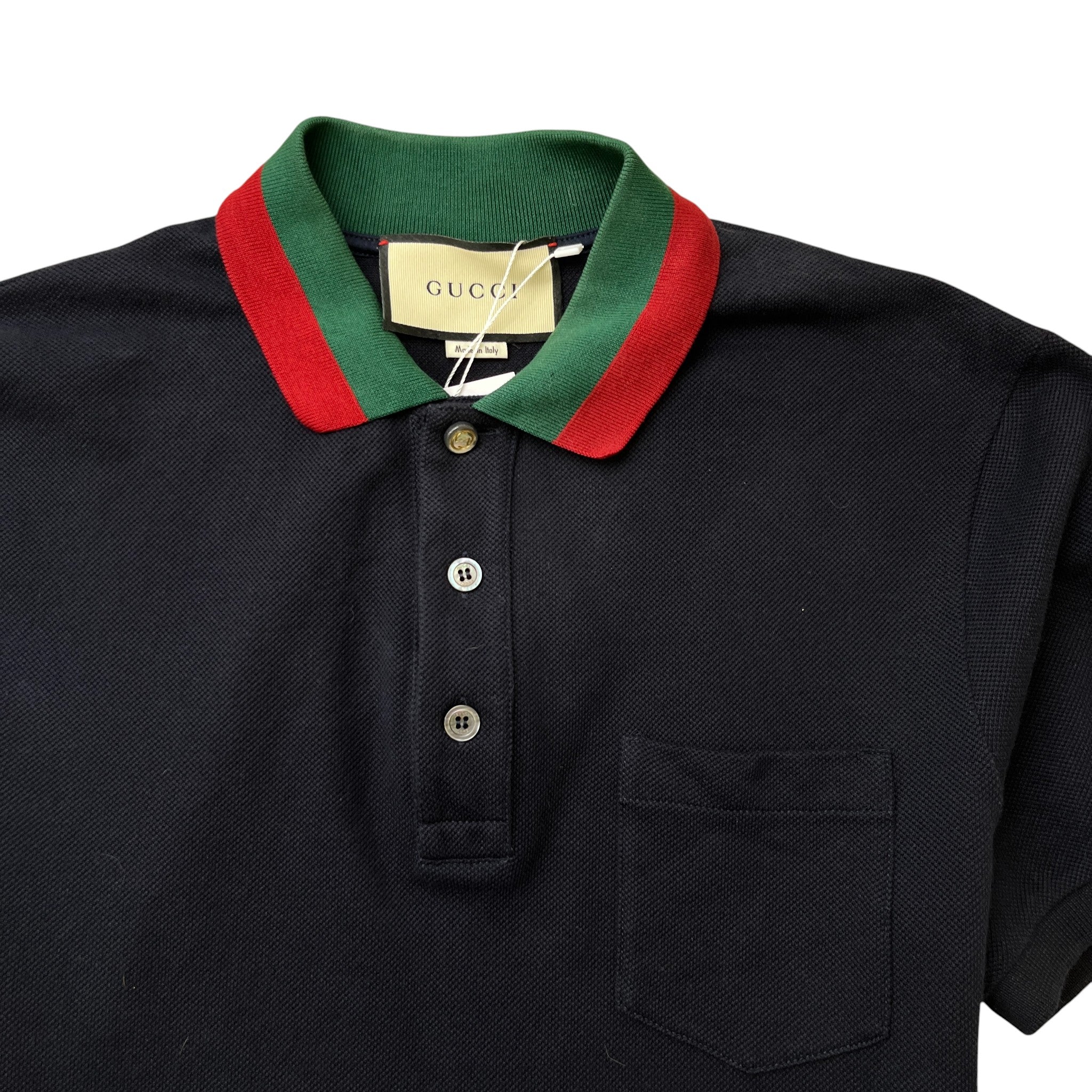 Men's Web Collar Polo Shirt Navy Size M