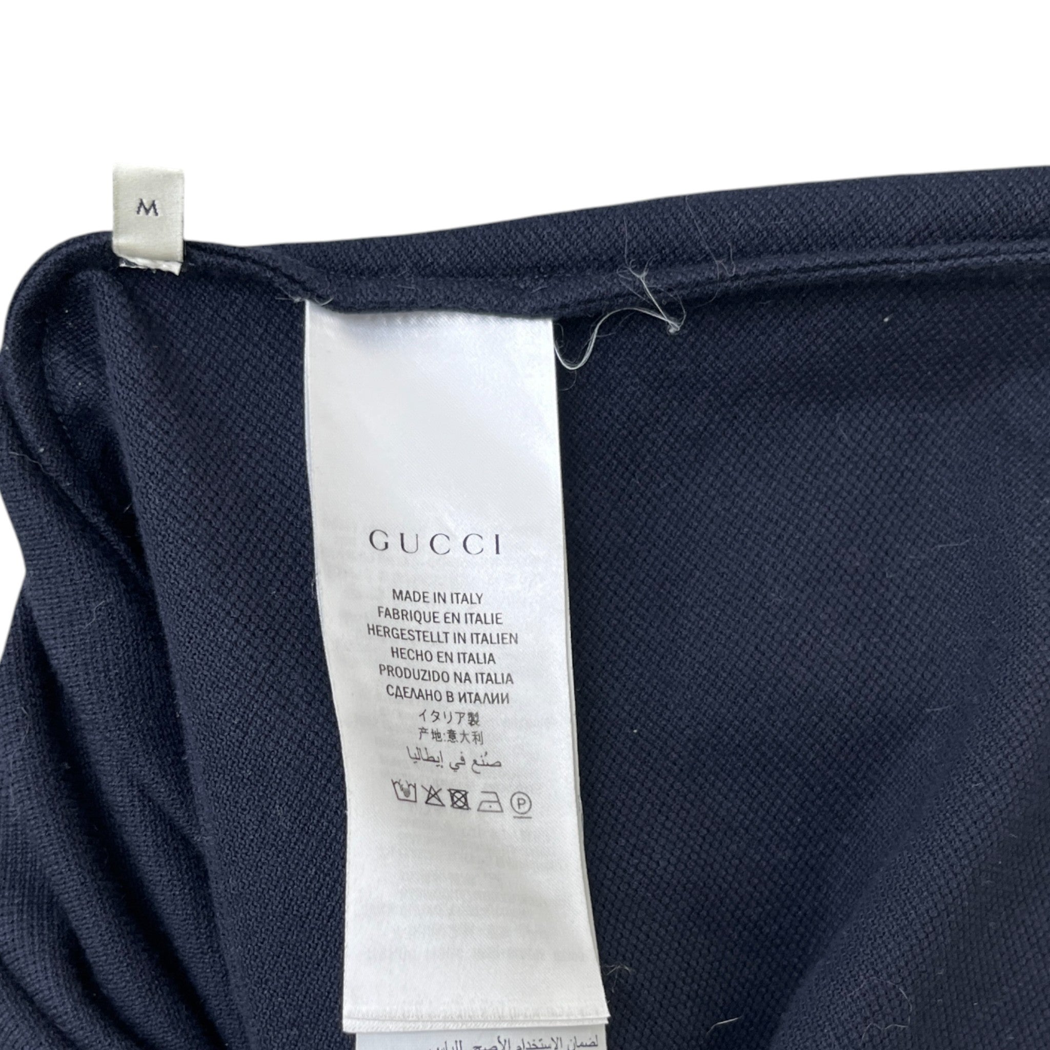 Men's Web Collar Polo Shirt Navy Size M