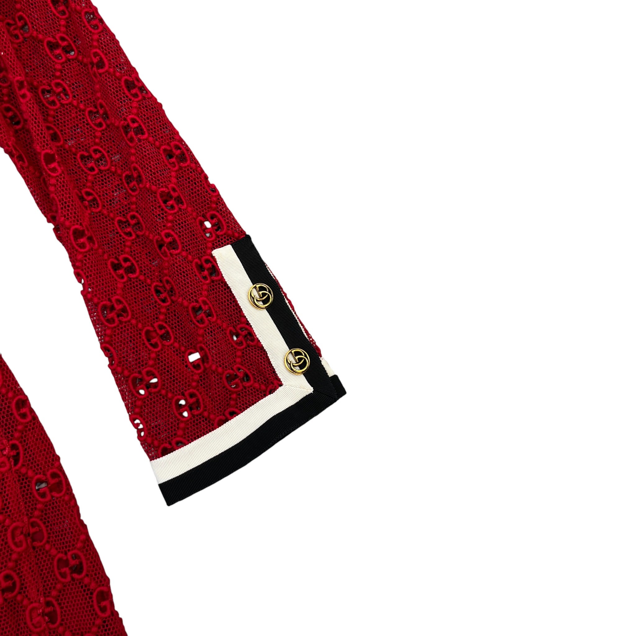 Women's Gg Macramé Lace Dress Top Red Size S