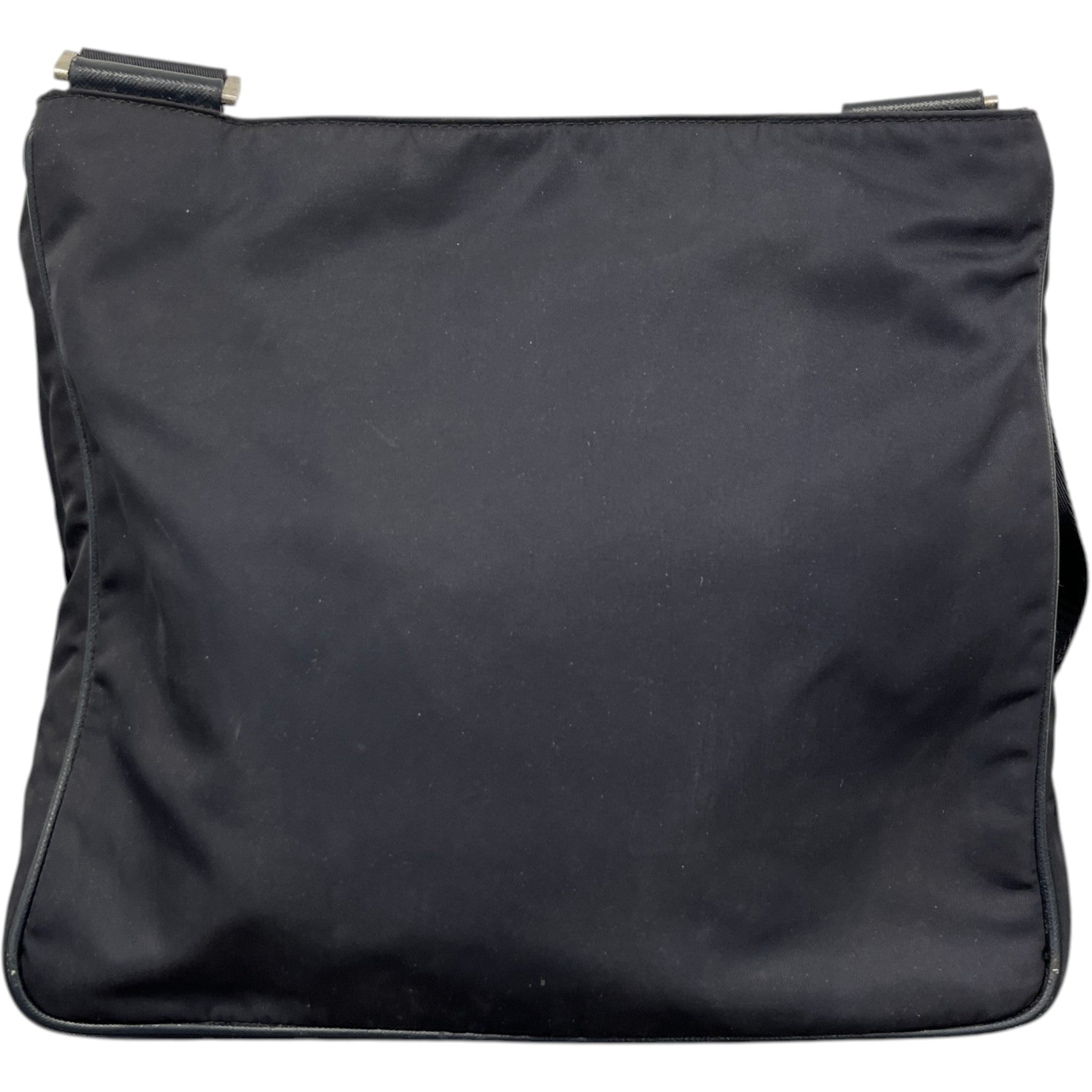 Men's Re-Nylon Plaque Logo Messenger Bag Navy