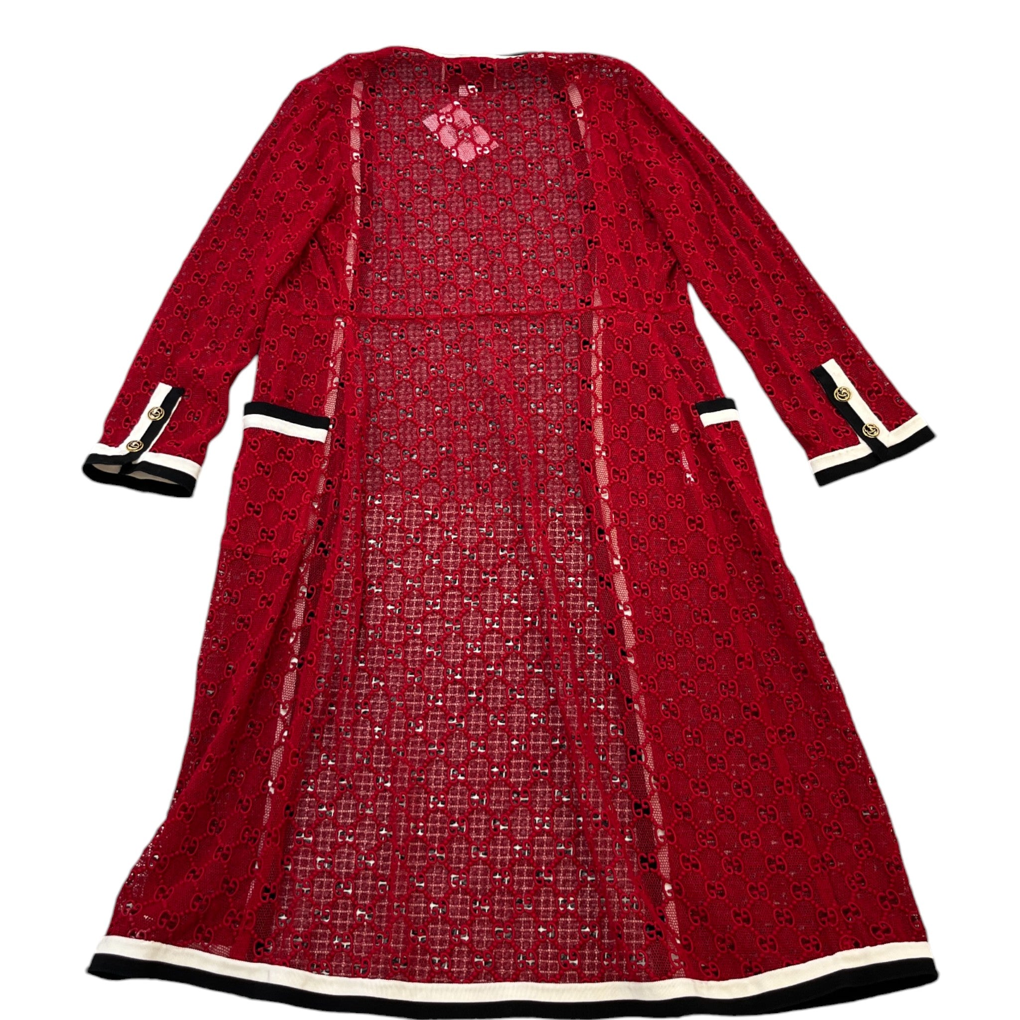 Women's Gg Macramé Lace Dress Top Red Size S