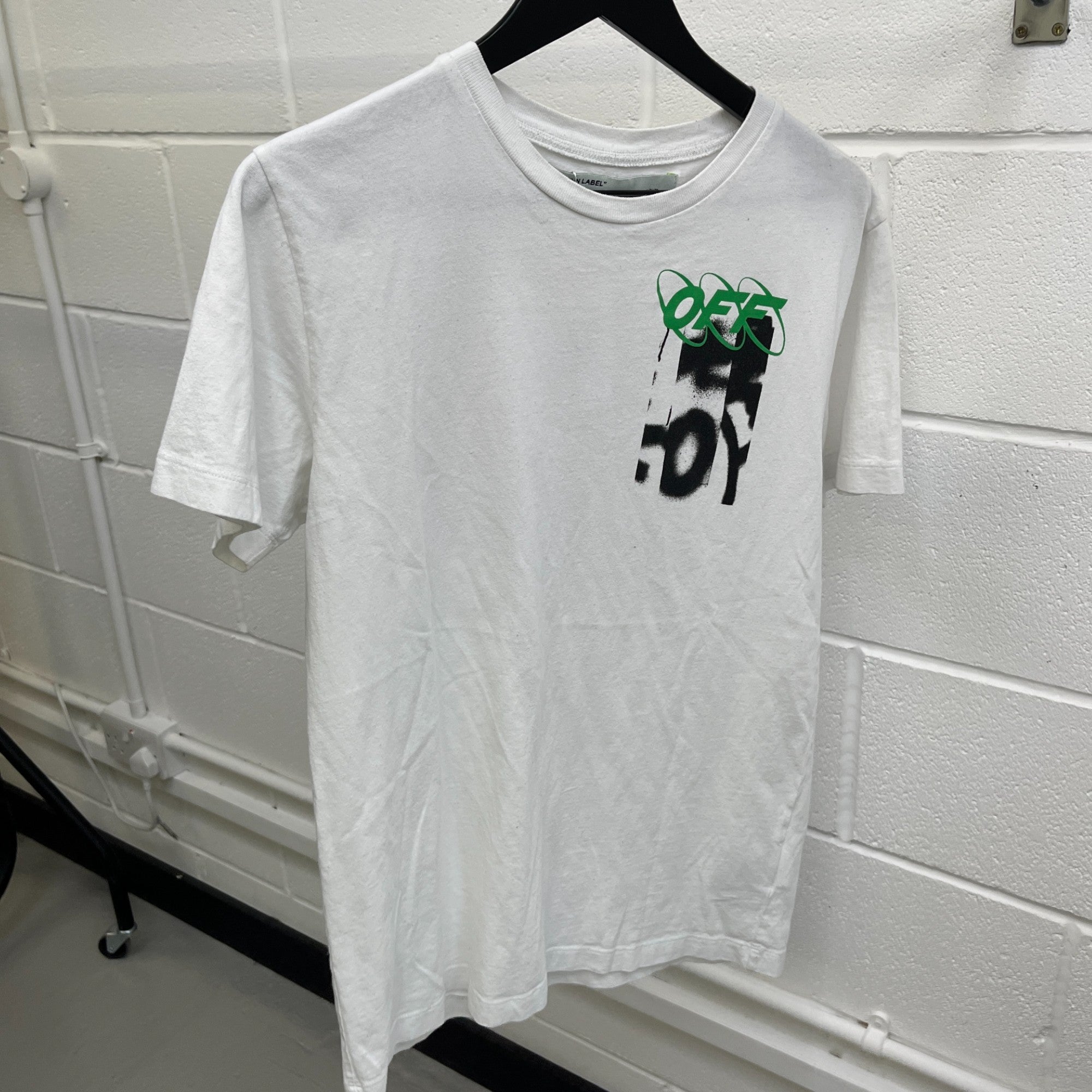 Men's Graphic Print T-Shirt White Size S