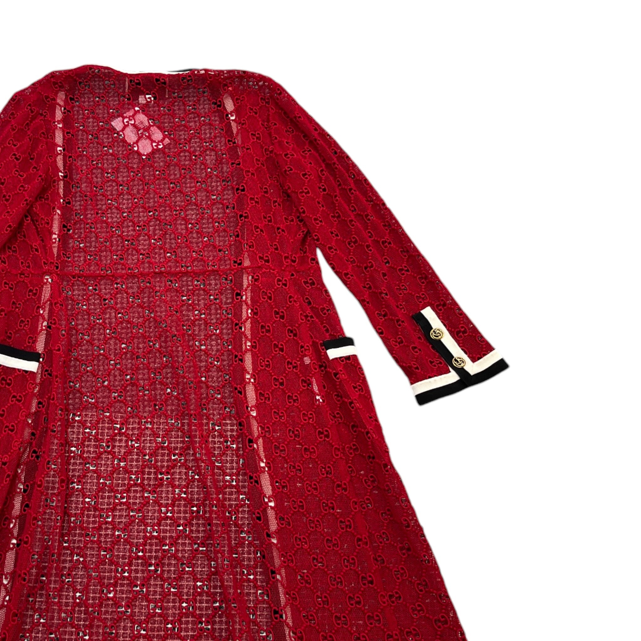 Women's Gg Macramé Lace Dress Top Red Size S