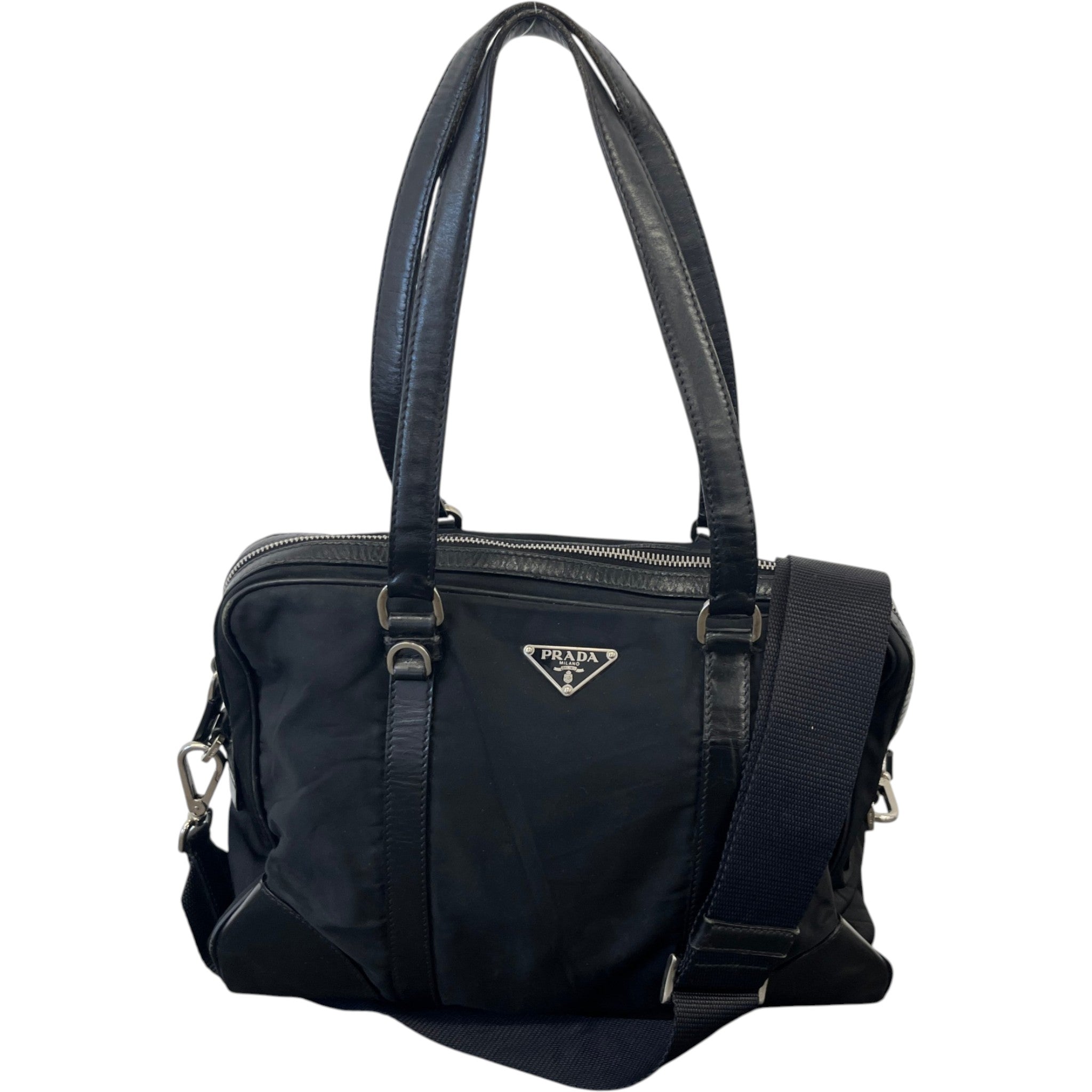 Women's Nylon Tessuto Shoulder Bag Black
