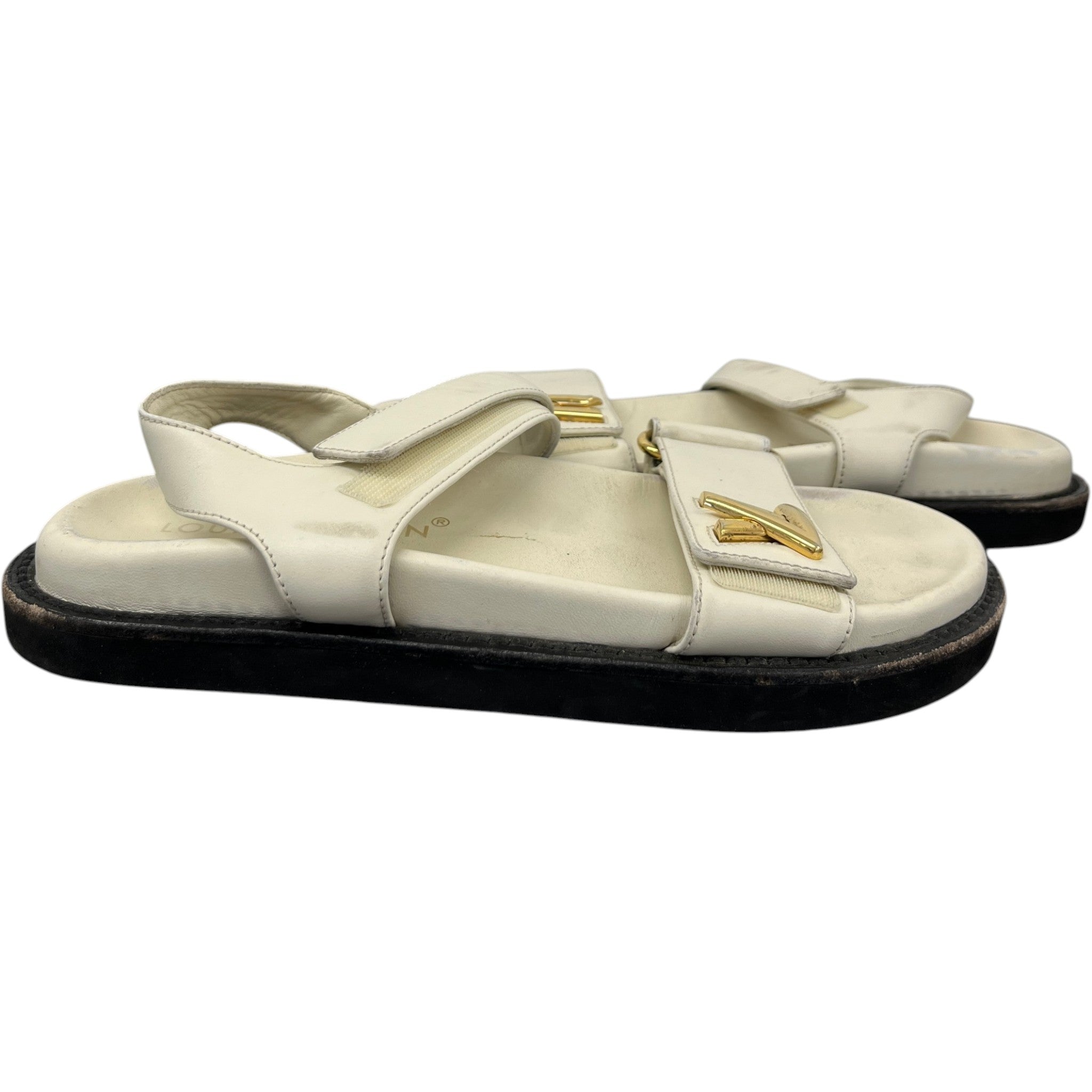 Women's Lv Sunset Flat Comfort Sandals Cream Size EU 38 / UK 5
