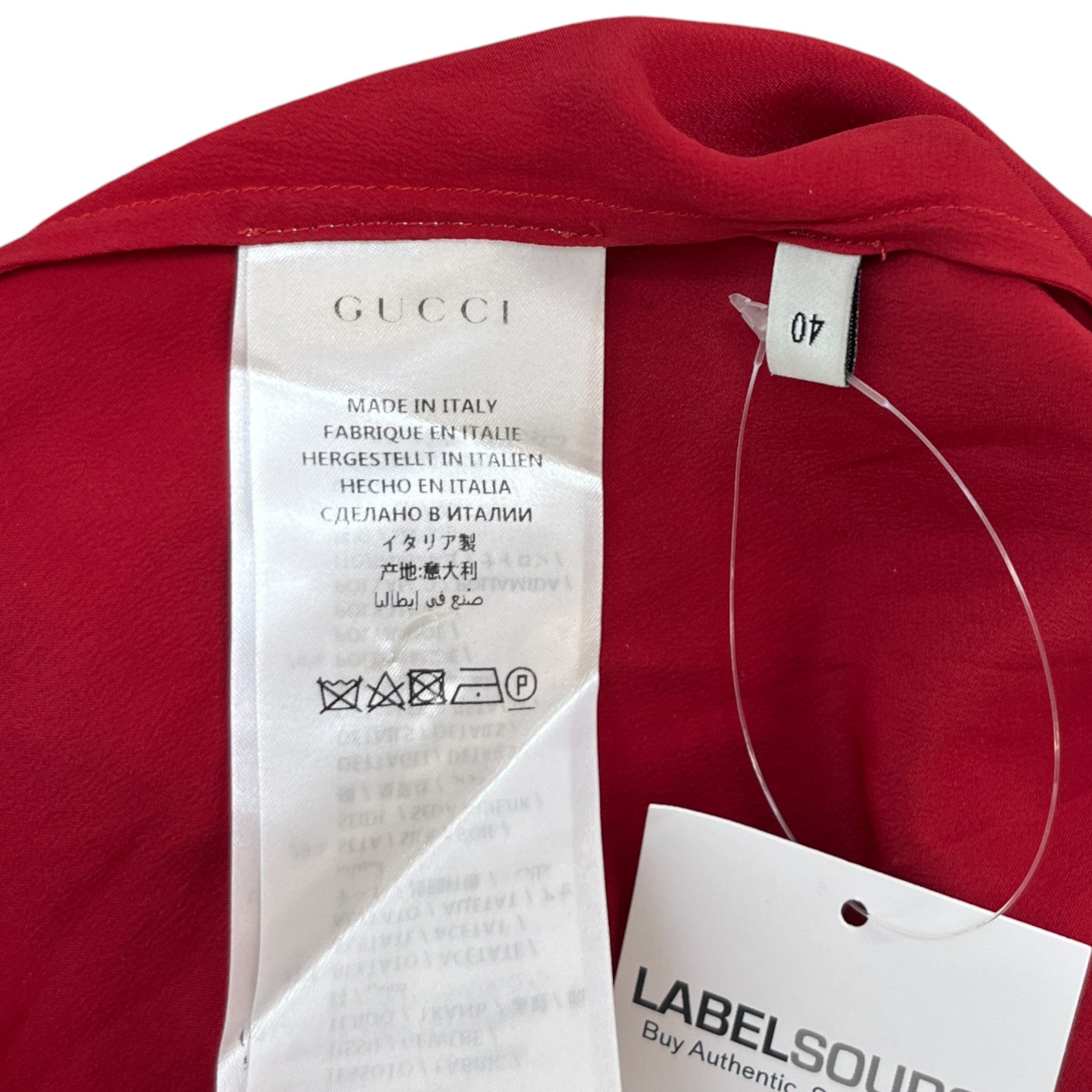 Women's Gg Macramé Lace Dress Top Red Size S