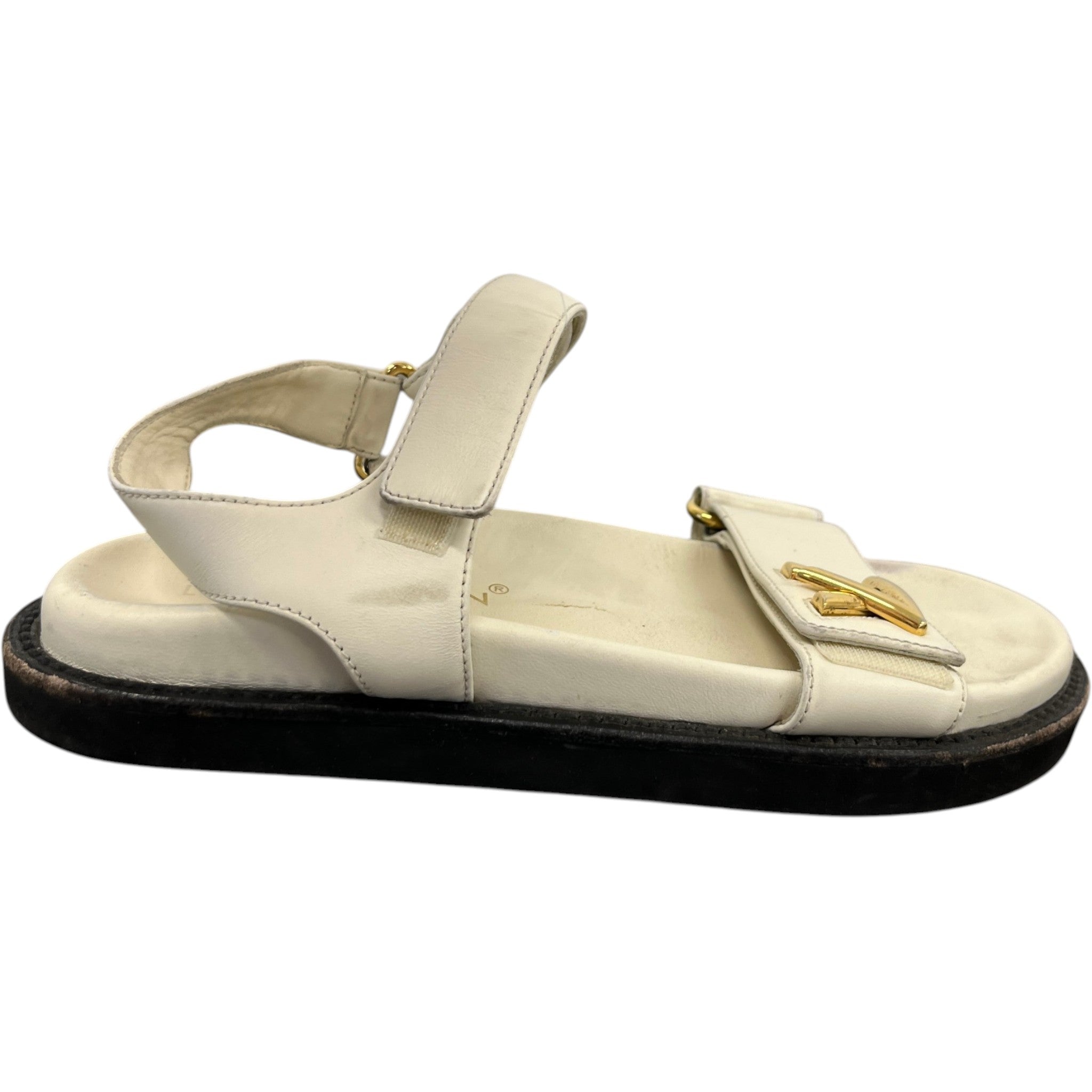 Women's Lv Sunset Flat Comfort Sandals Cream Size EU 38 / UK 5