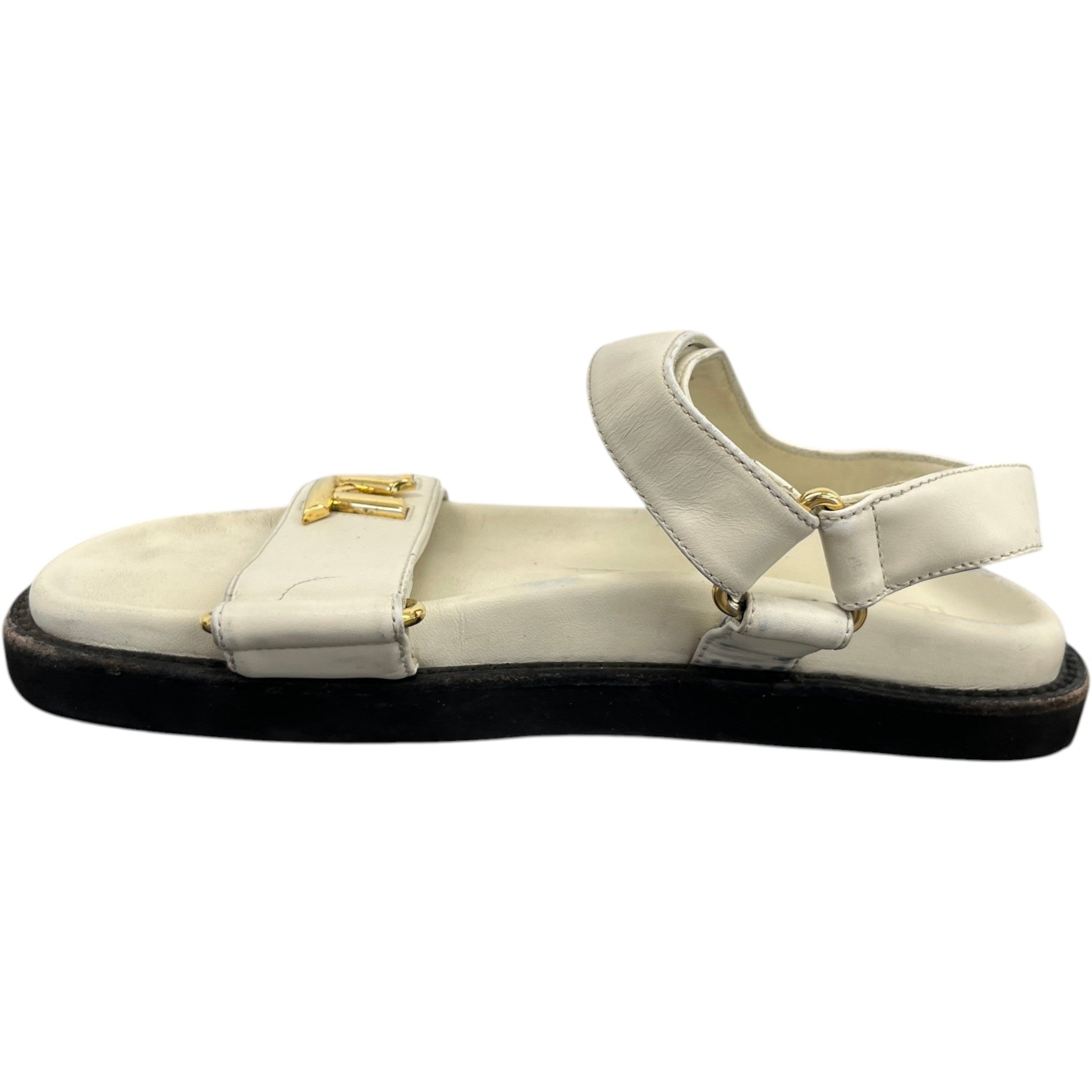 Women's Lv Sunset Flat Comfort Sandals Cream Size EU 38 / UK 5