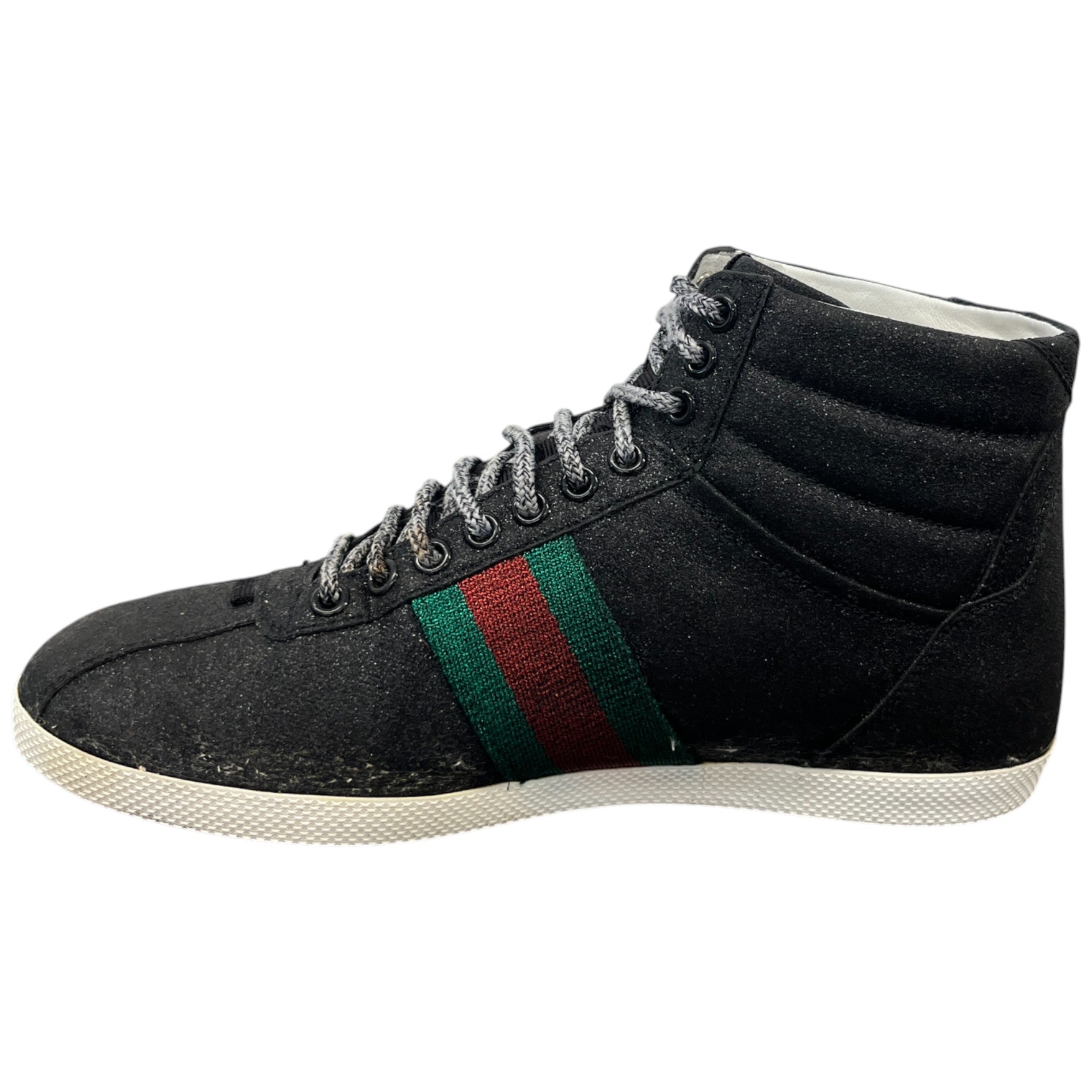 Men's Web Stripe High Trainers Black Size EU 40 / UK 6