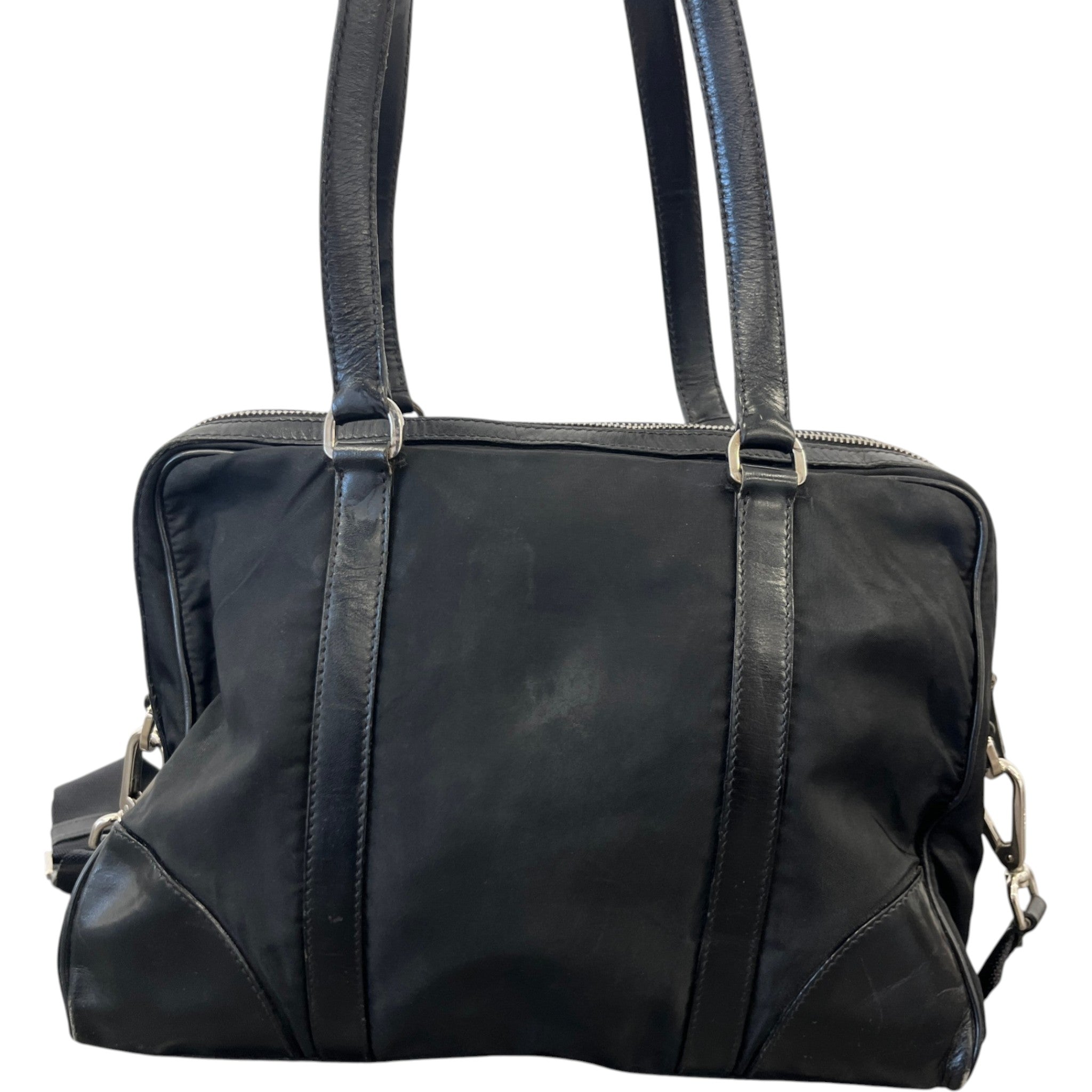 Women's Nylon Tessuto Shoulder Bag Black