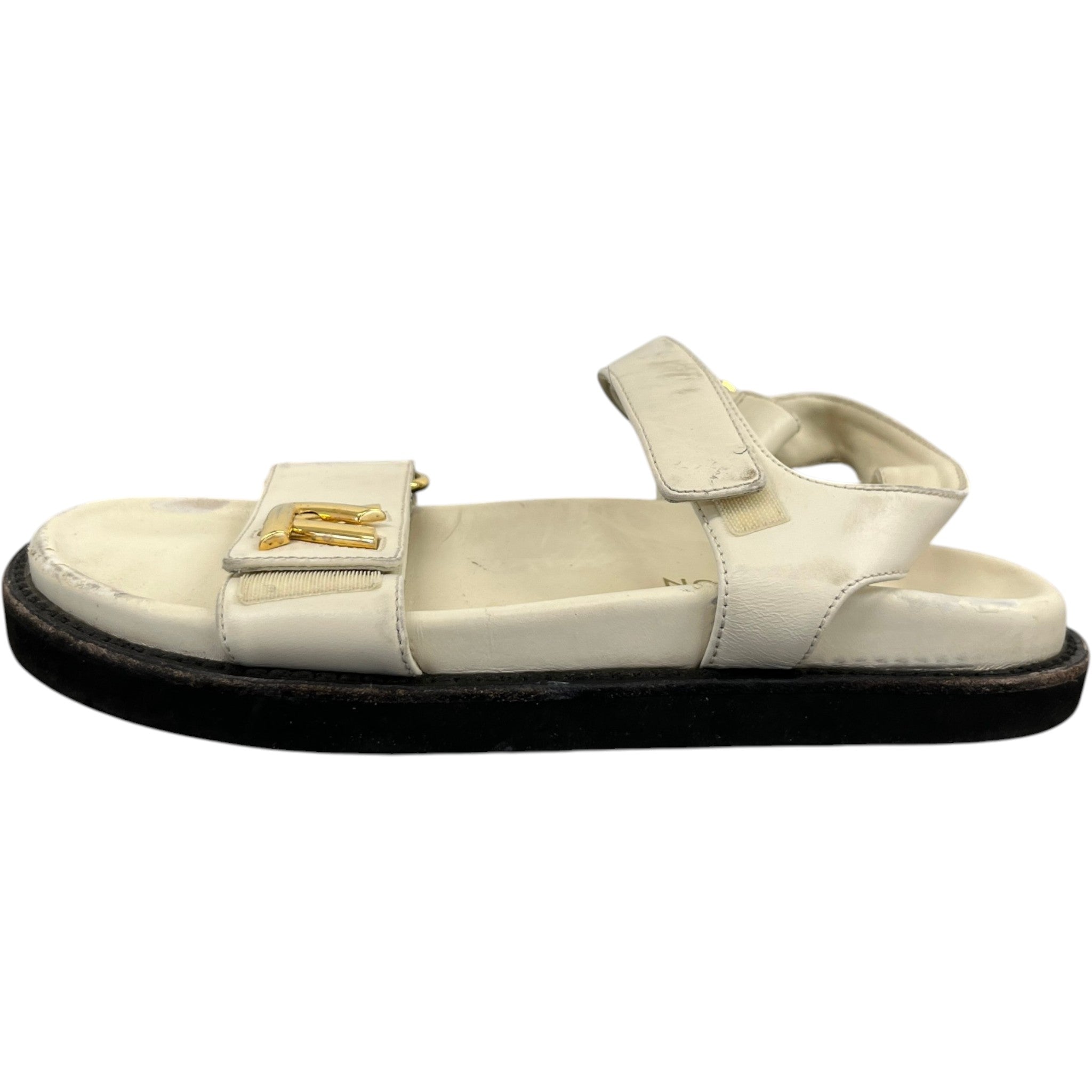 Women's Lv Sunset Flat Comfort Sandals Cream Size EU 38 / UK 5
