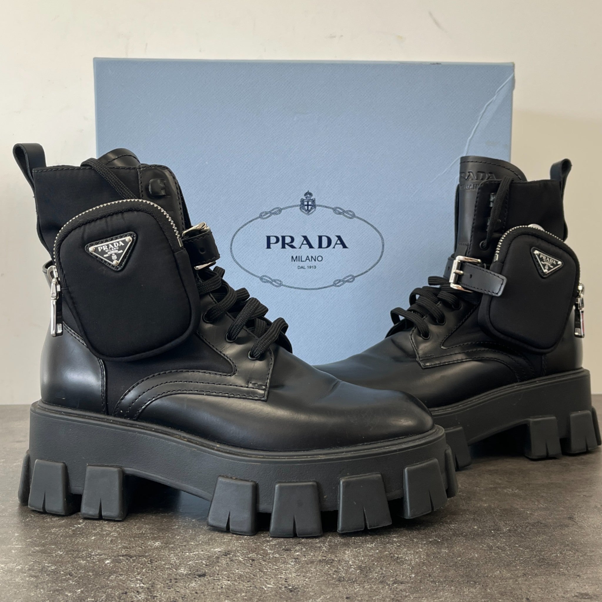 Women's Combat Pouch Boots Black Size EU 37.5 / UK 4.5