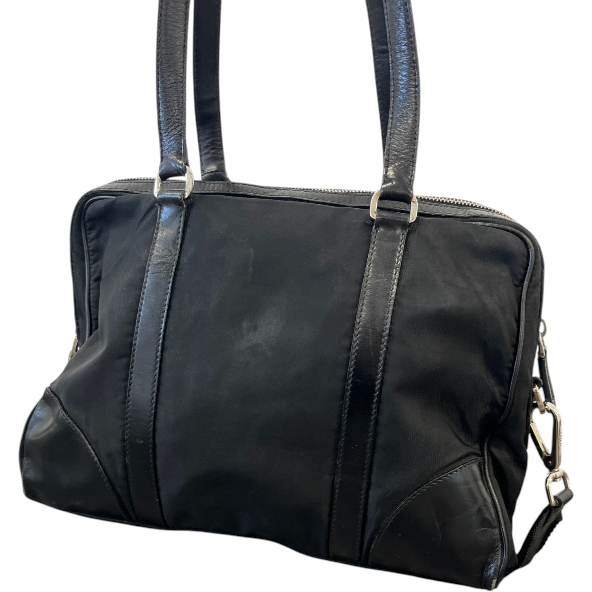 Women's Nylon Tessuto Shoulder Bag Black