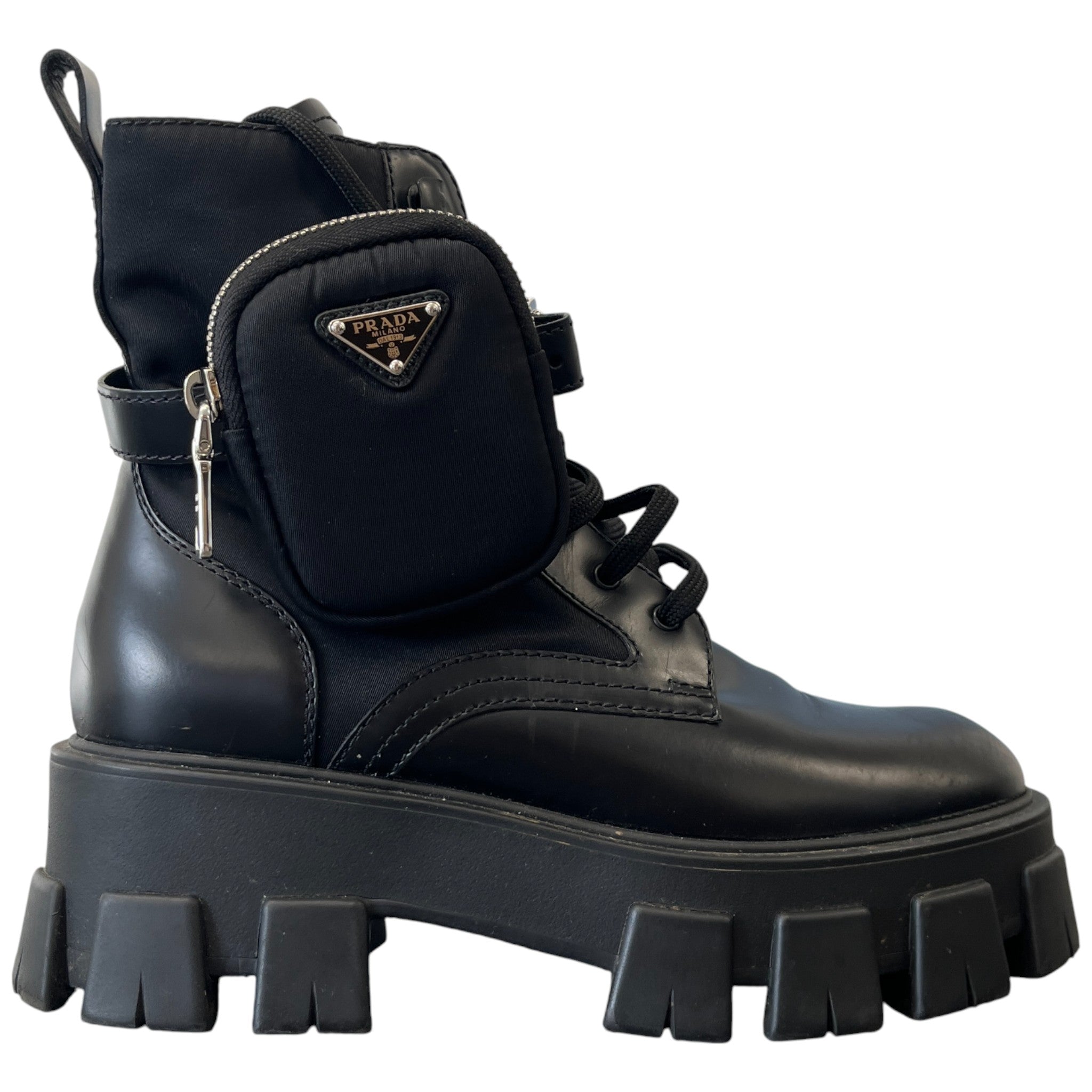 Women's Combat Pouch Boots Black Size EU 37.5 / UK 4.5