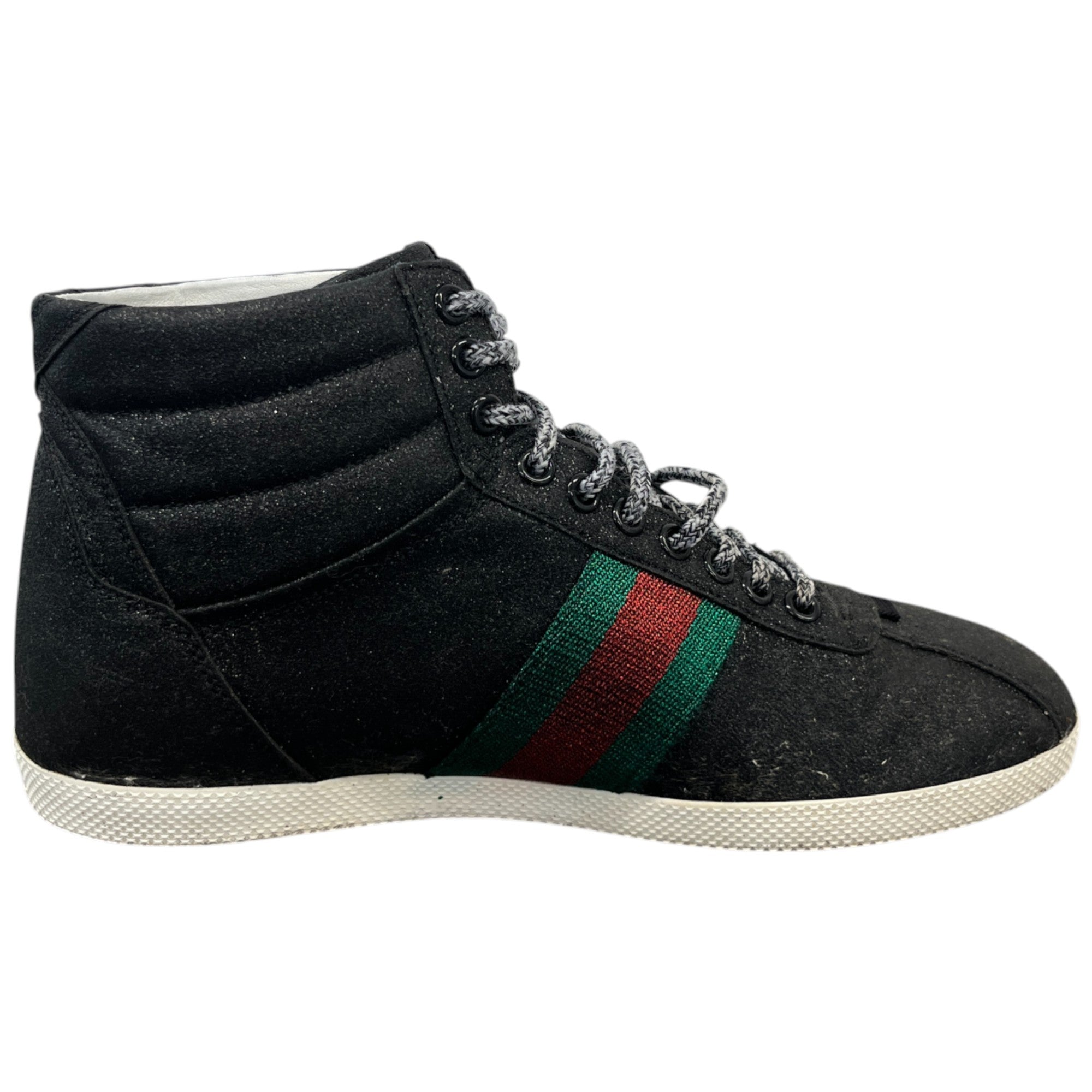 Men's Web Stripe High Trainers Black Size EU 40 / UK 6