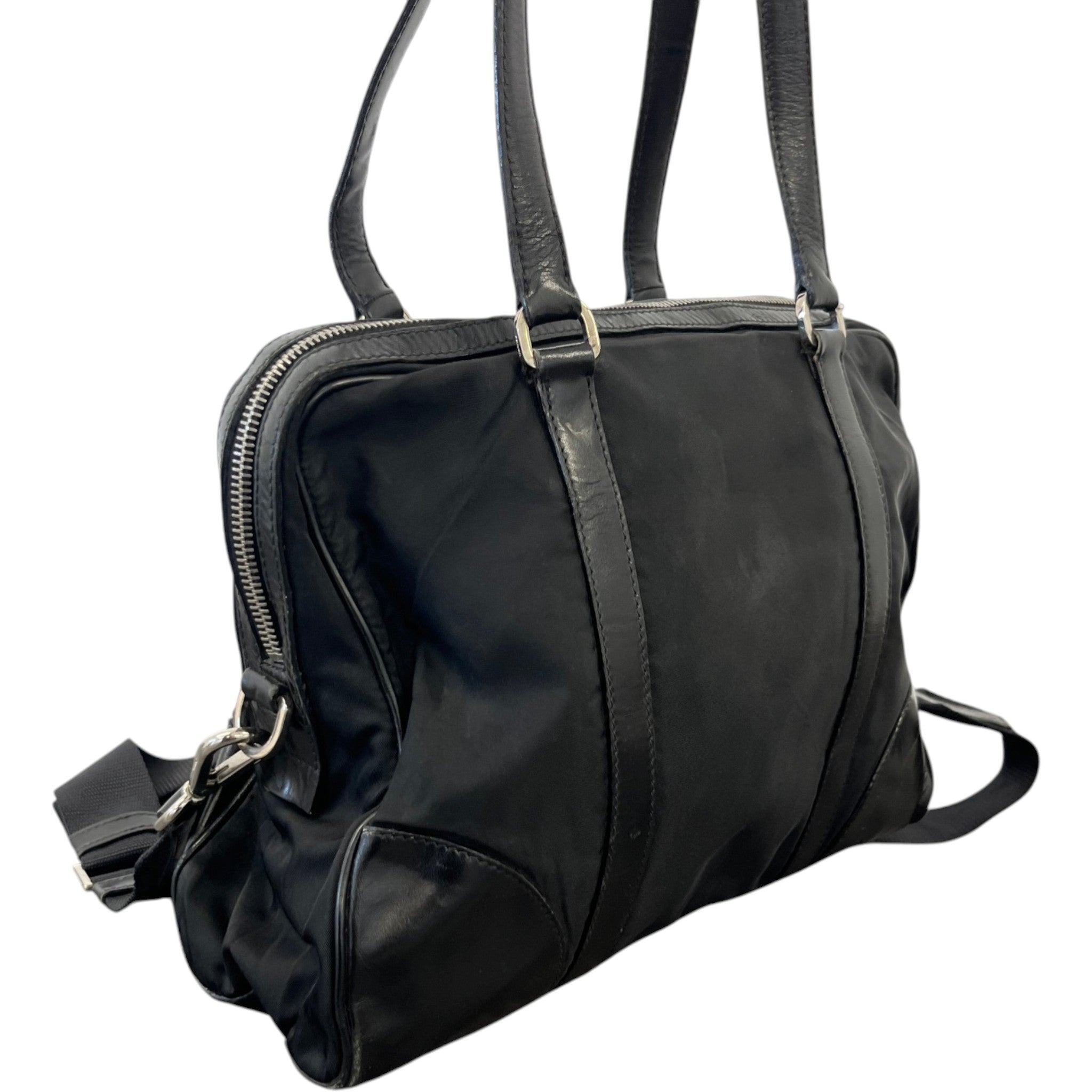 Women's Nylon Tessuto Shoulder Bag Black