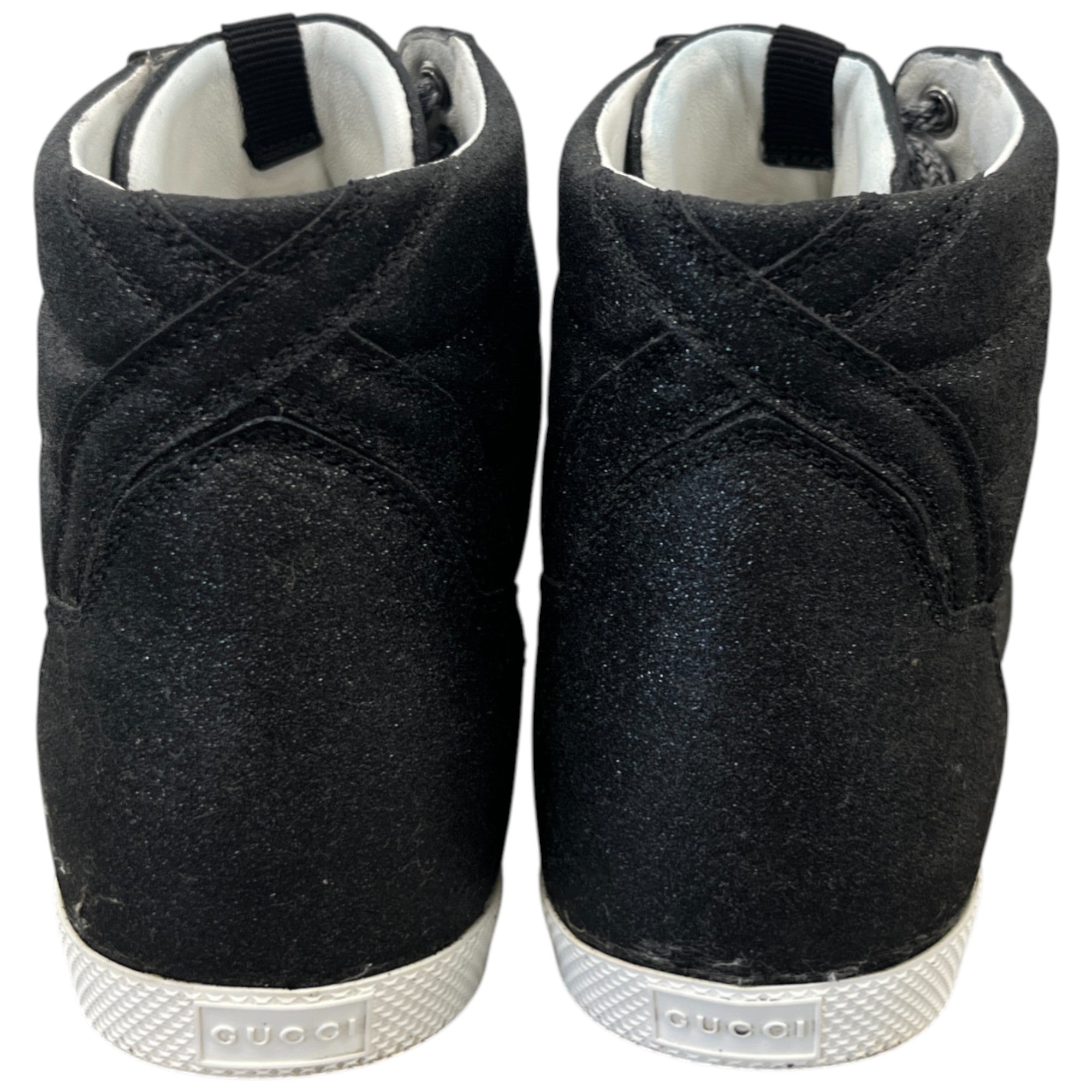 Men's Web Stripe High Trainers Black Size EU 40 / UK 6