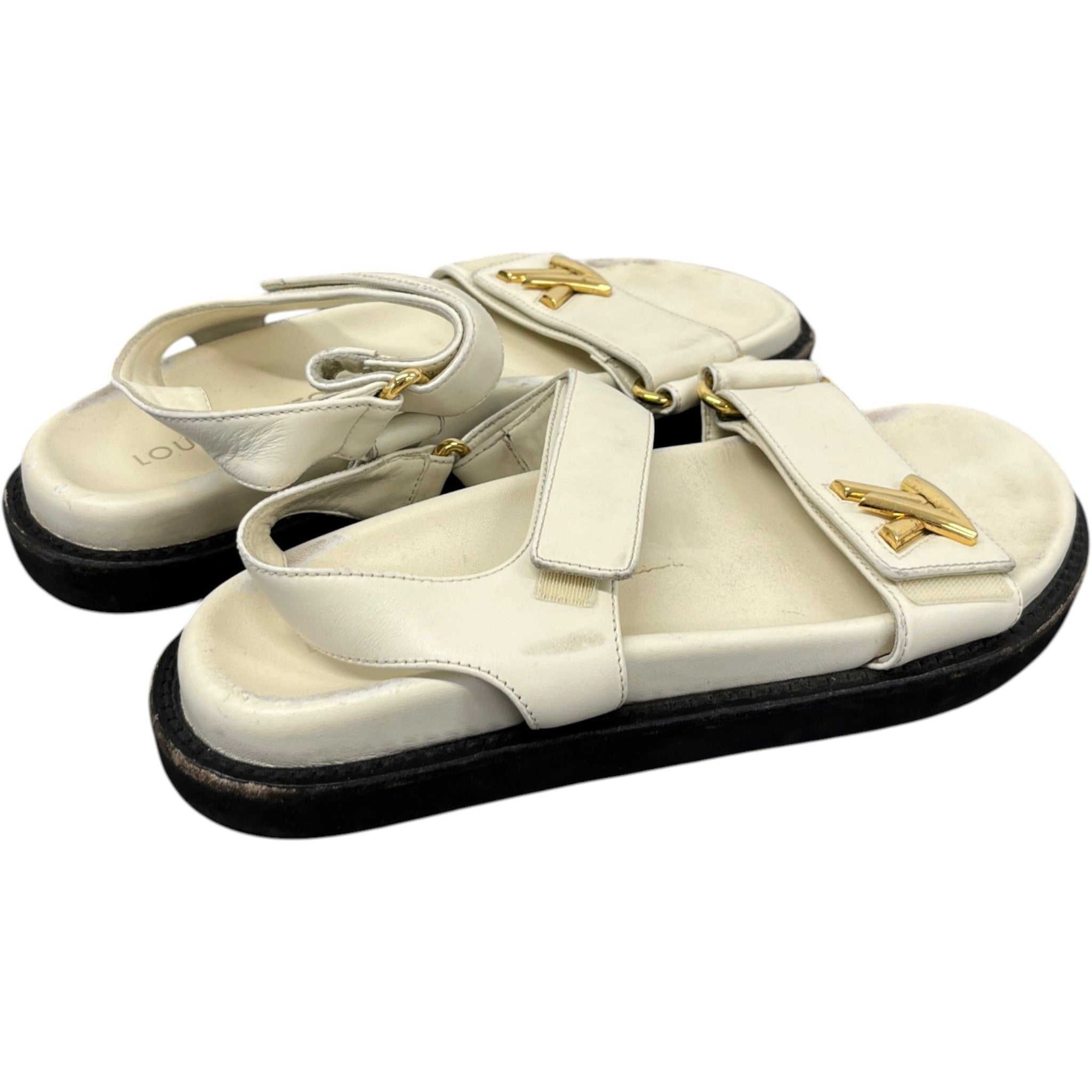 Women's Lv Sunset Flat Comfort Sandals Cream Size EU 38 / UK 5