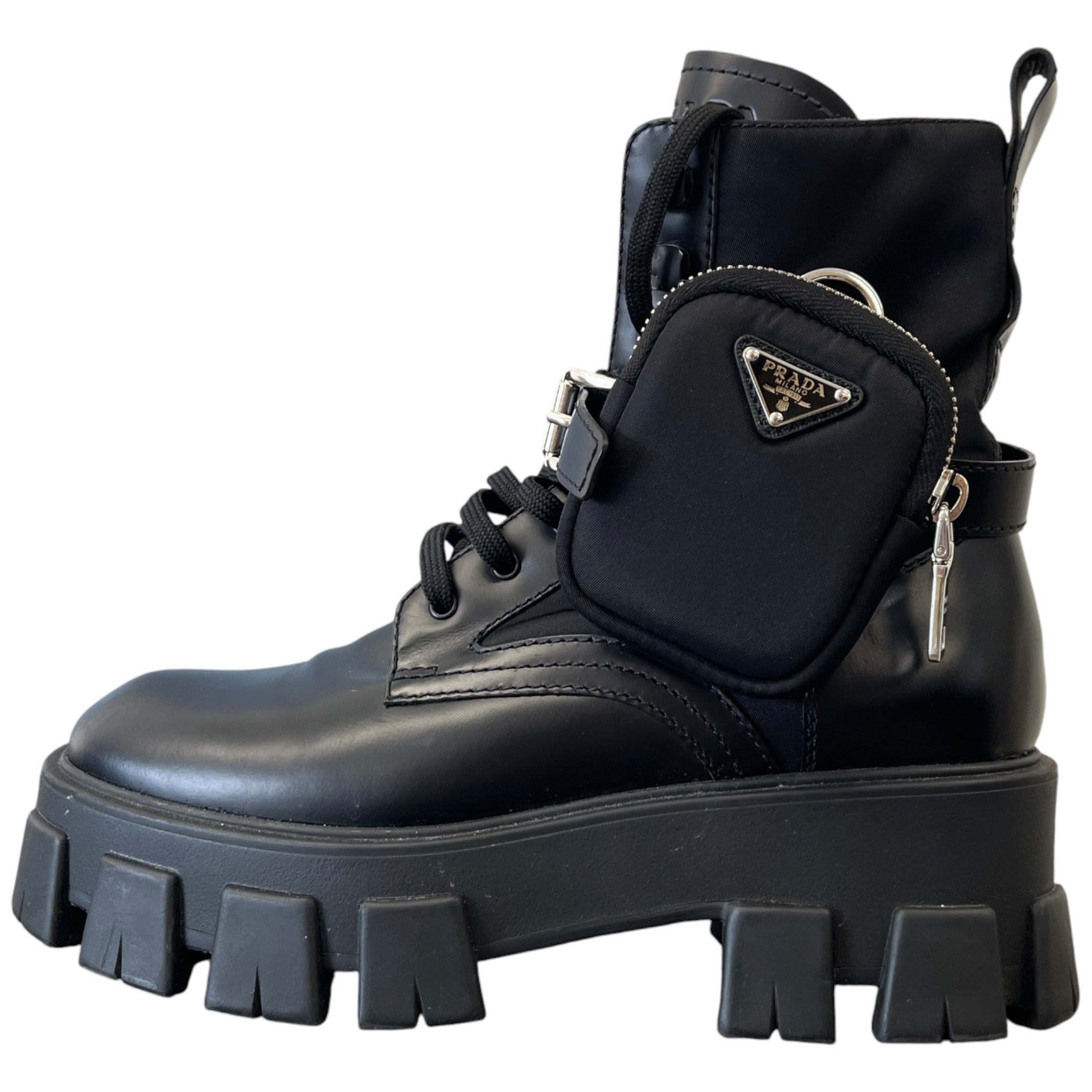 Women's Combat Pouch Boots Black Size EU 37.5 / UK 4.5