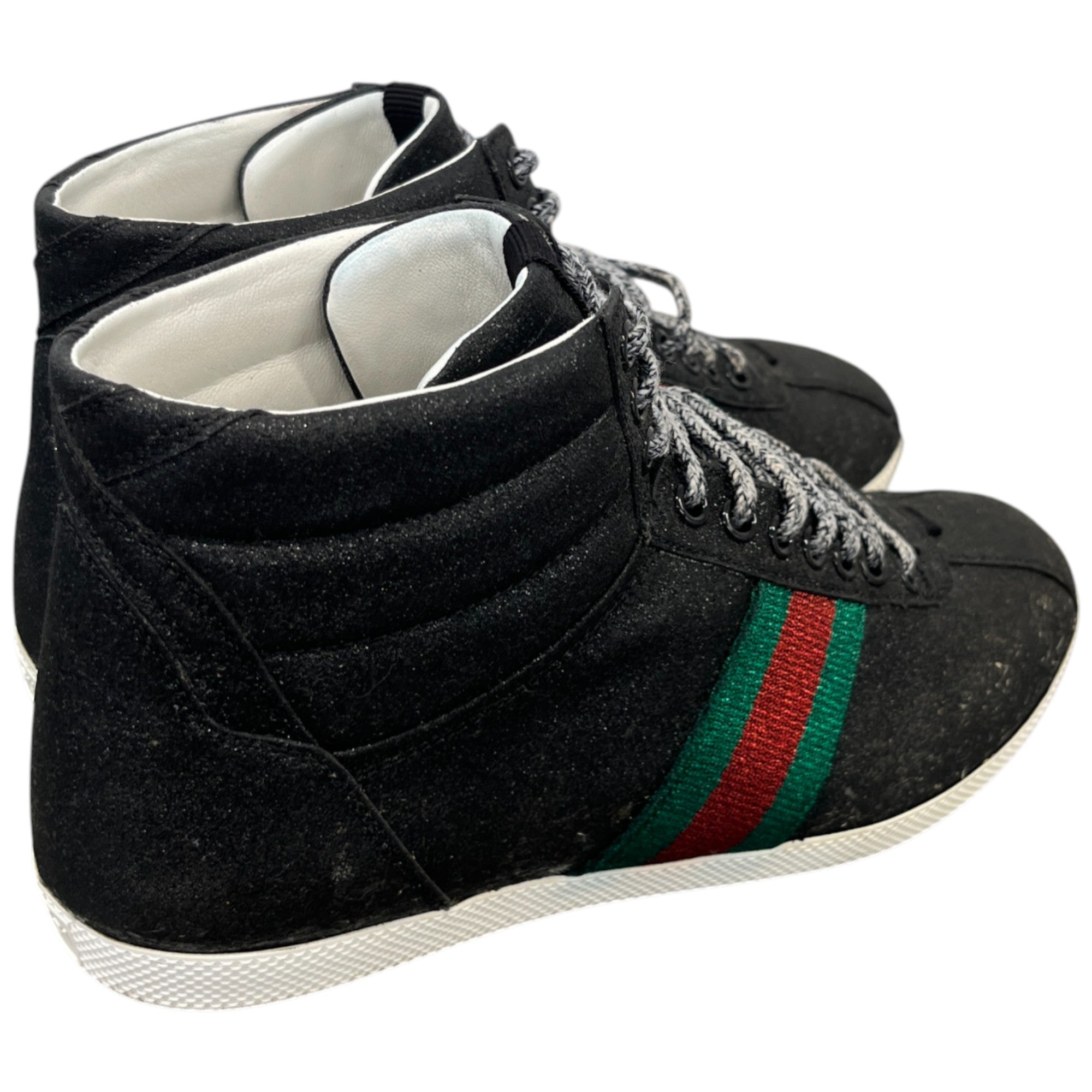 Men's Web Stripe High Trainers Black Size EU 40 / UK 6