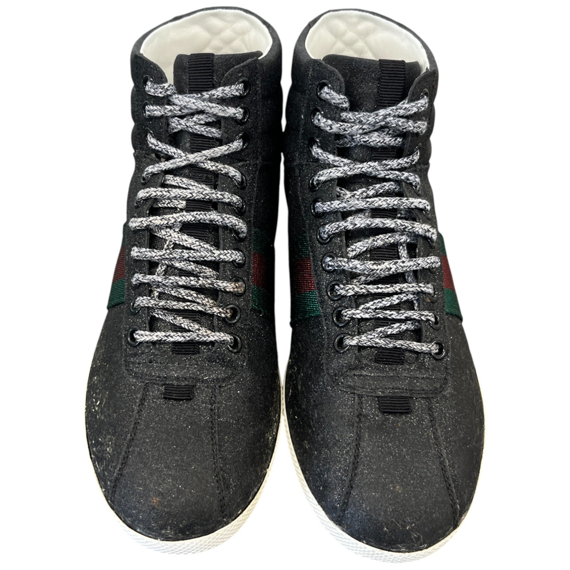 Men's Web Stripe High Trainers Black Size EU 40 / UK 6