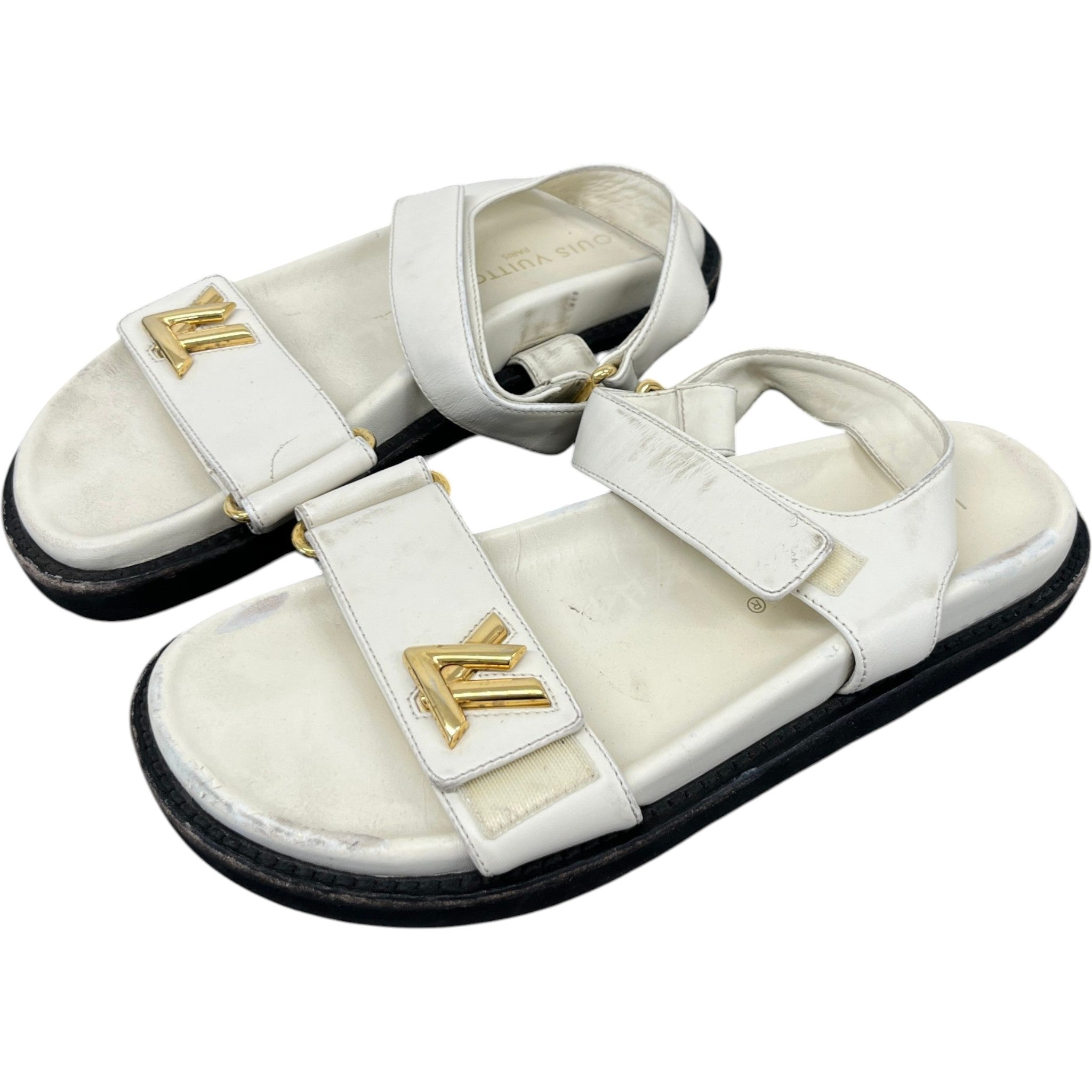 Women's Lv Sunset Flat Comfort Sandals Cream Size EU 38 / UK 5
