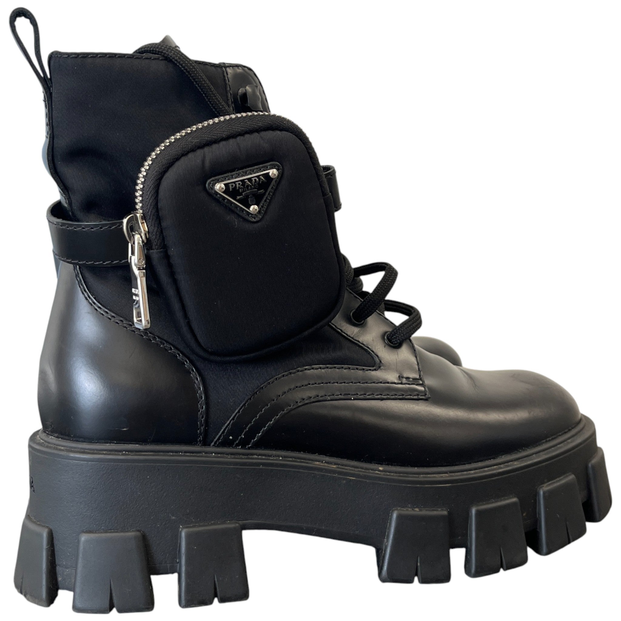 Women's Combat Pouch Boots Black Size EU 37.5 / UK 4.5