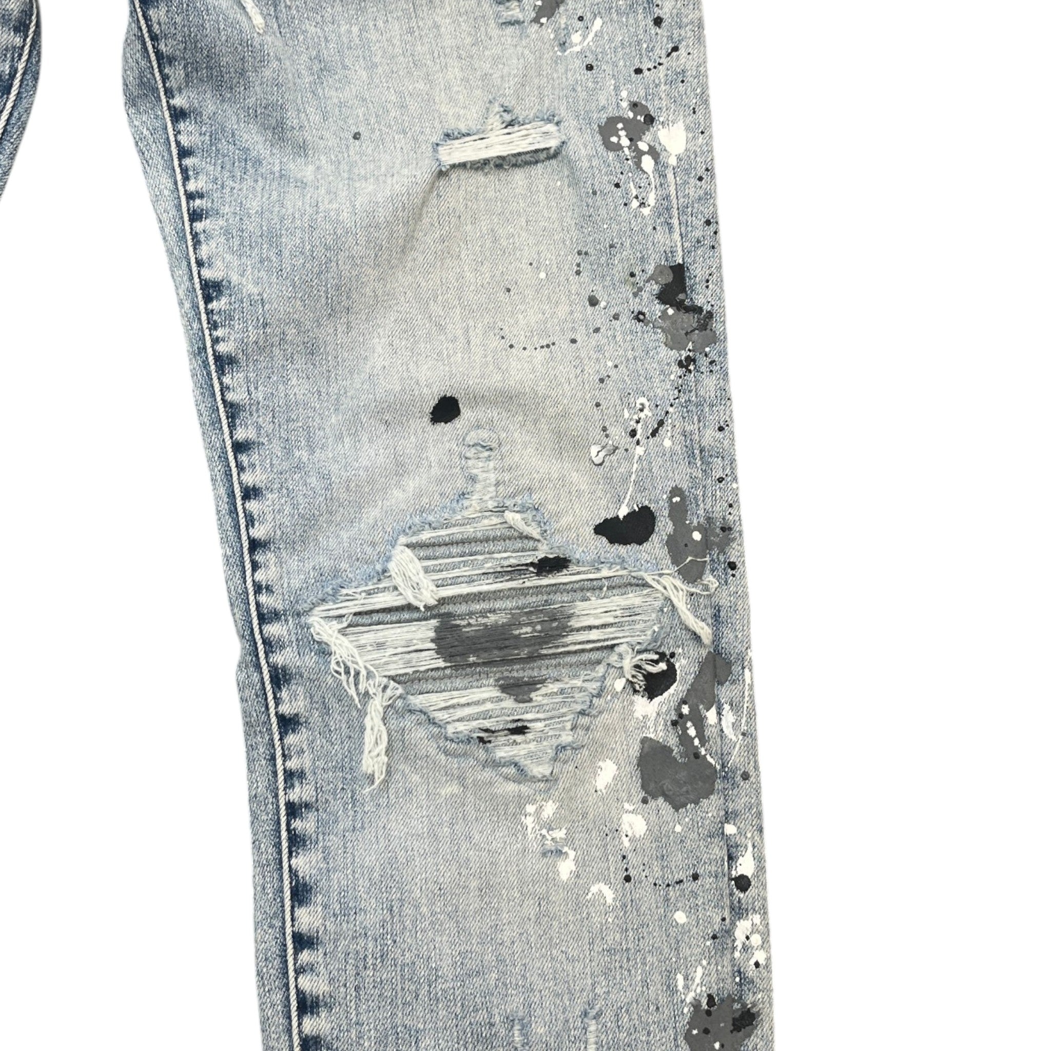 Men's Paint Splash Jeans Blue Size Waist 31"