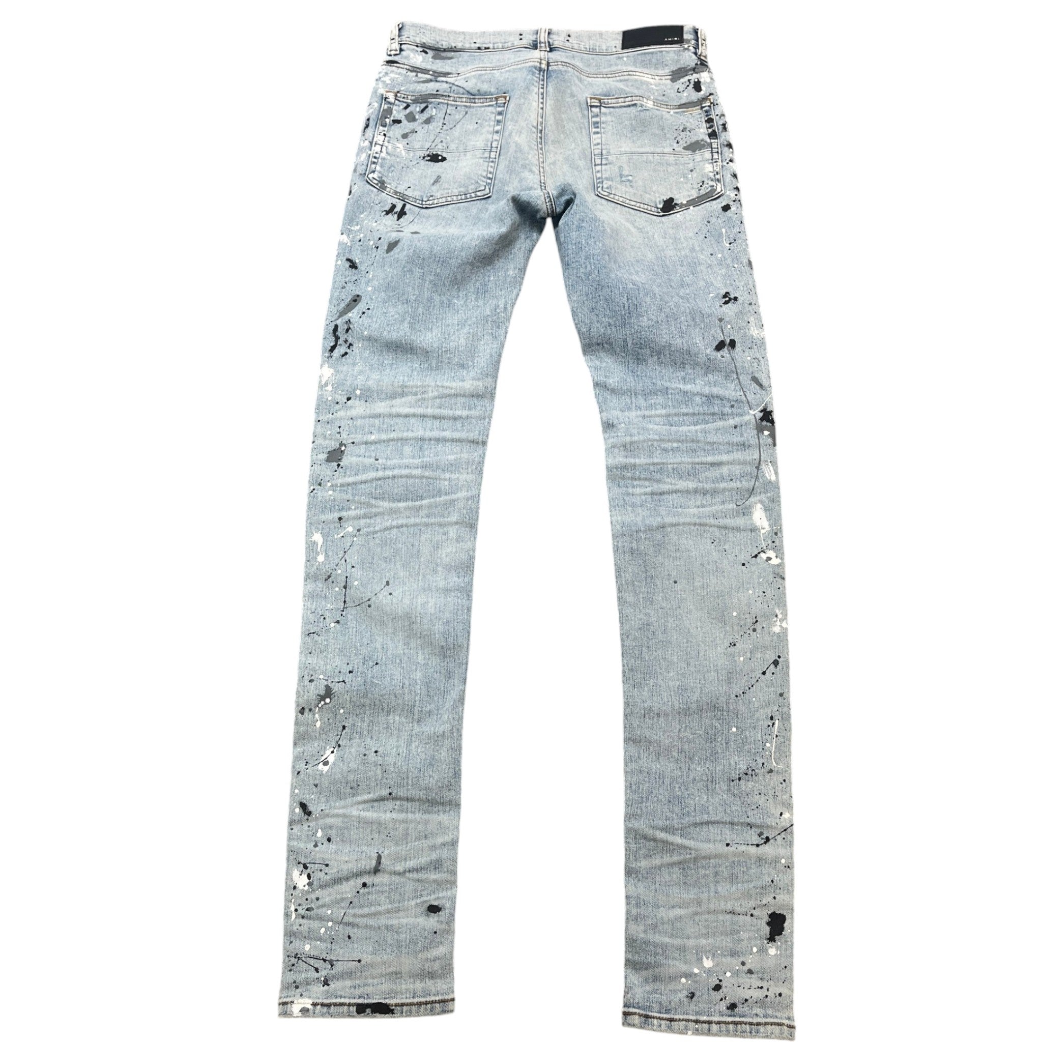 Men's Paint Splash Jeans Blue Size Waist 31"