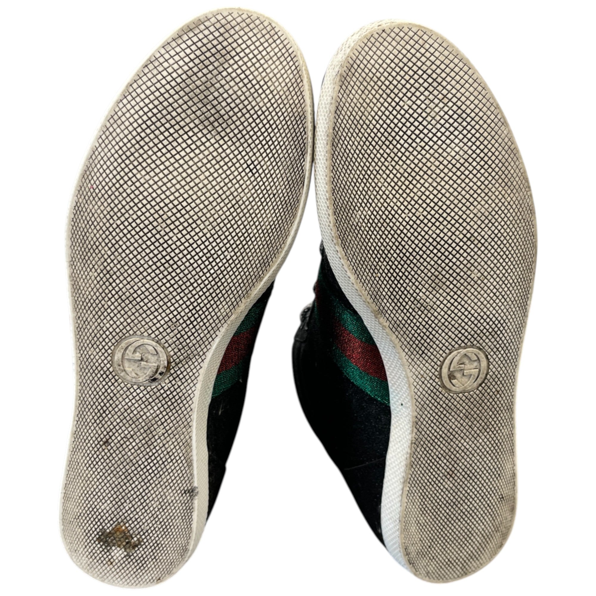 Men's Web Stripe High Trainers Black Size EU 40 / UK 6