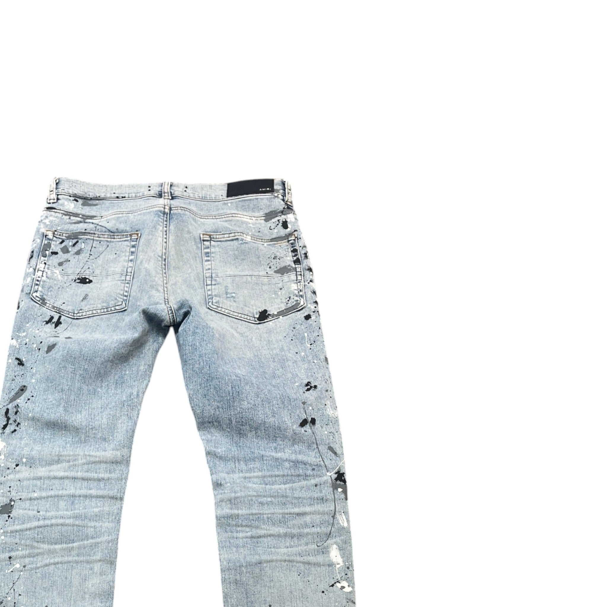 Men's Paint Splash Jeans Blue Size Waist 31"