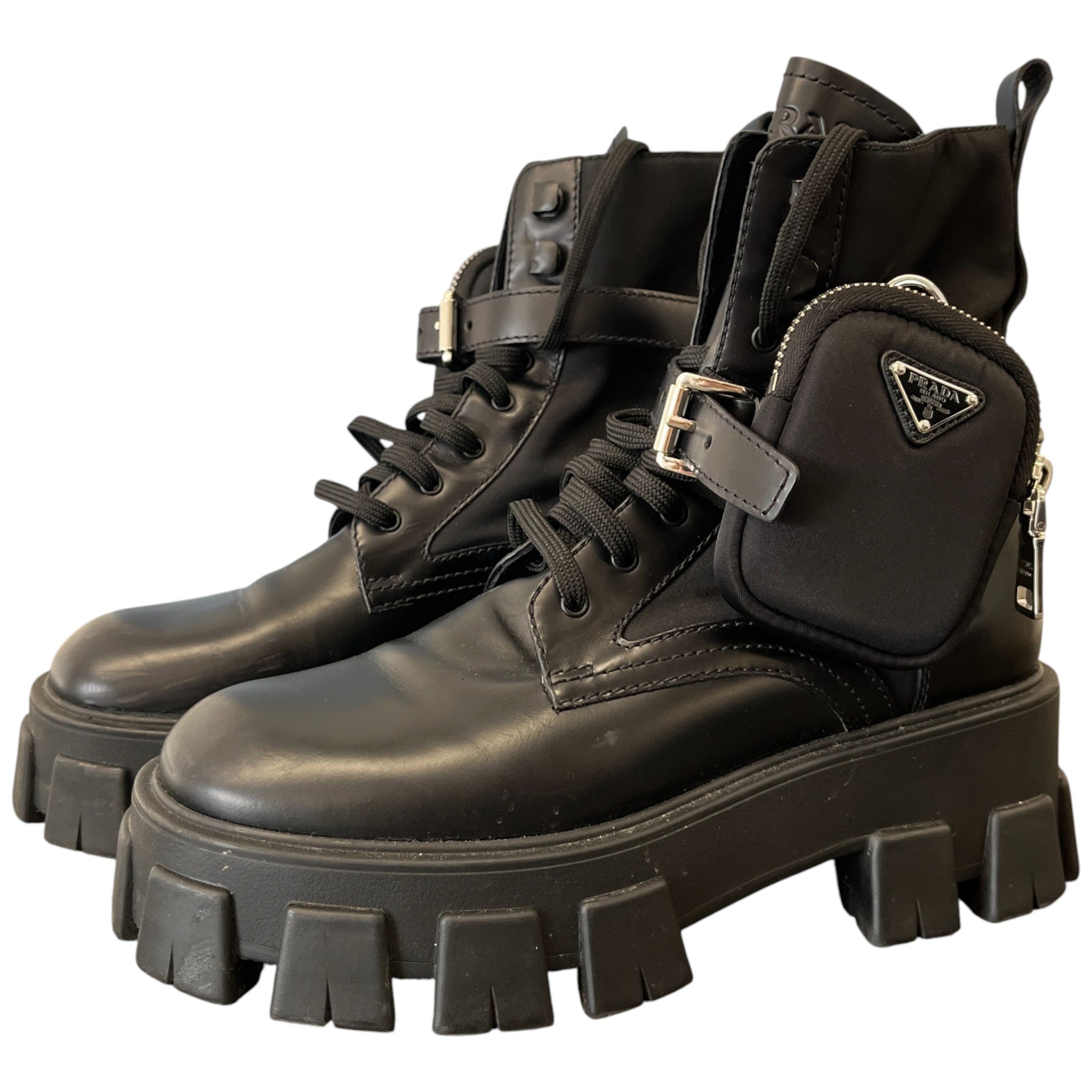 Women's Combat Pouch Boots Black Size EU 37.5 / UK 4.5