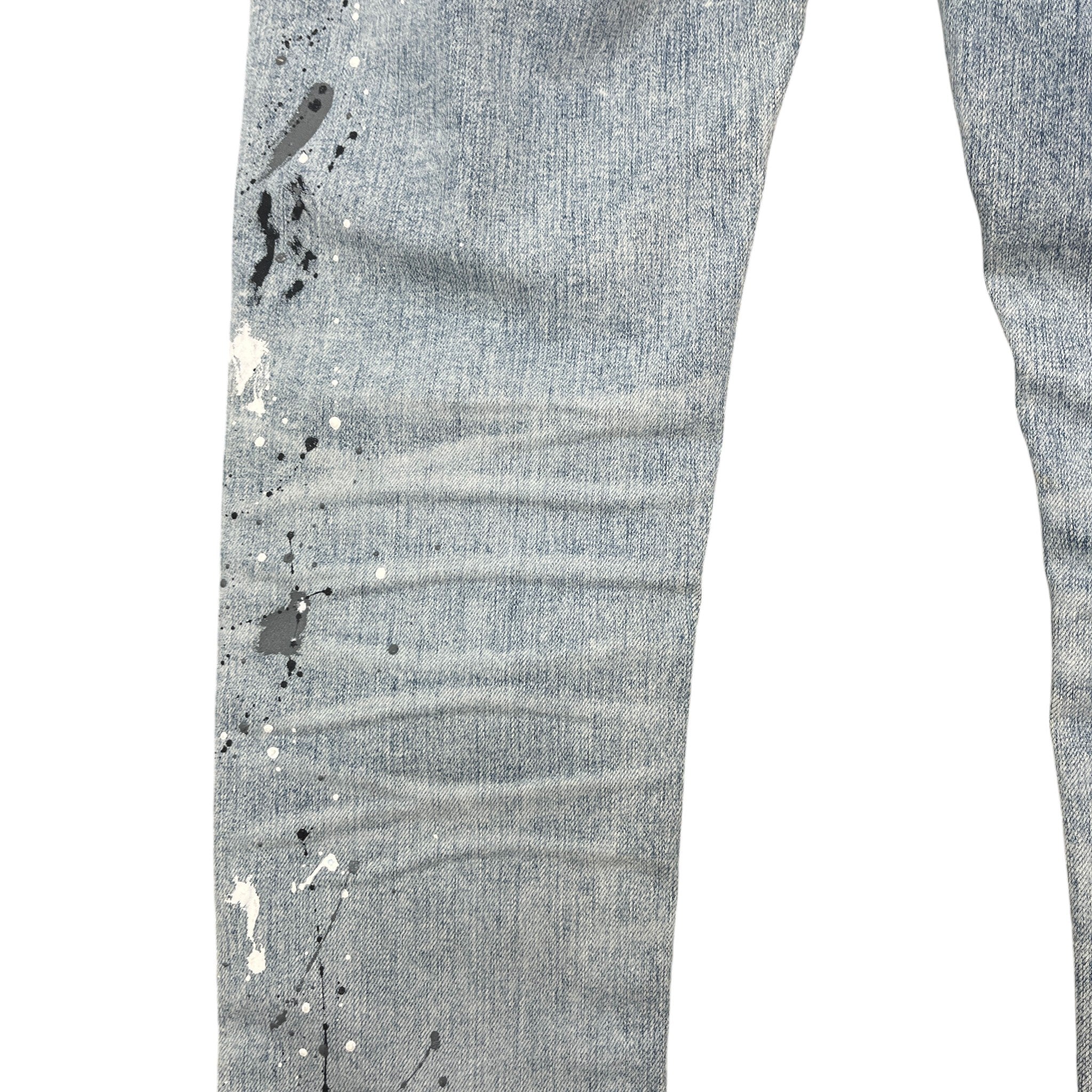 Men's Paint Splash Jeans Blue Size Waist 31"