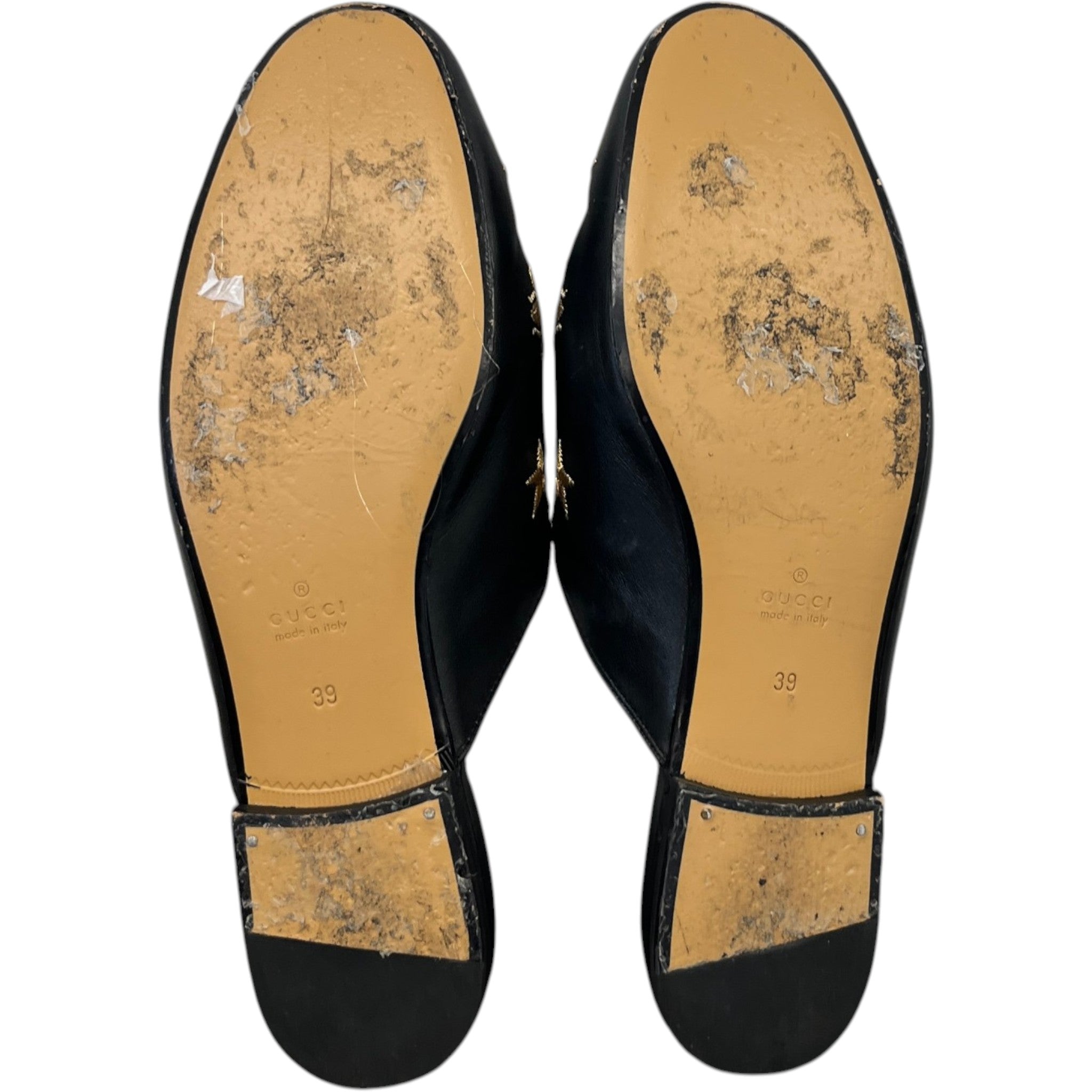 Women's Star And Bee Embroidered Princetown Mules Black Size EU 39 / UK 6
