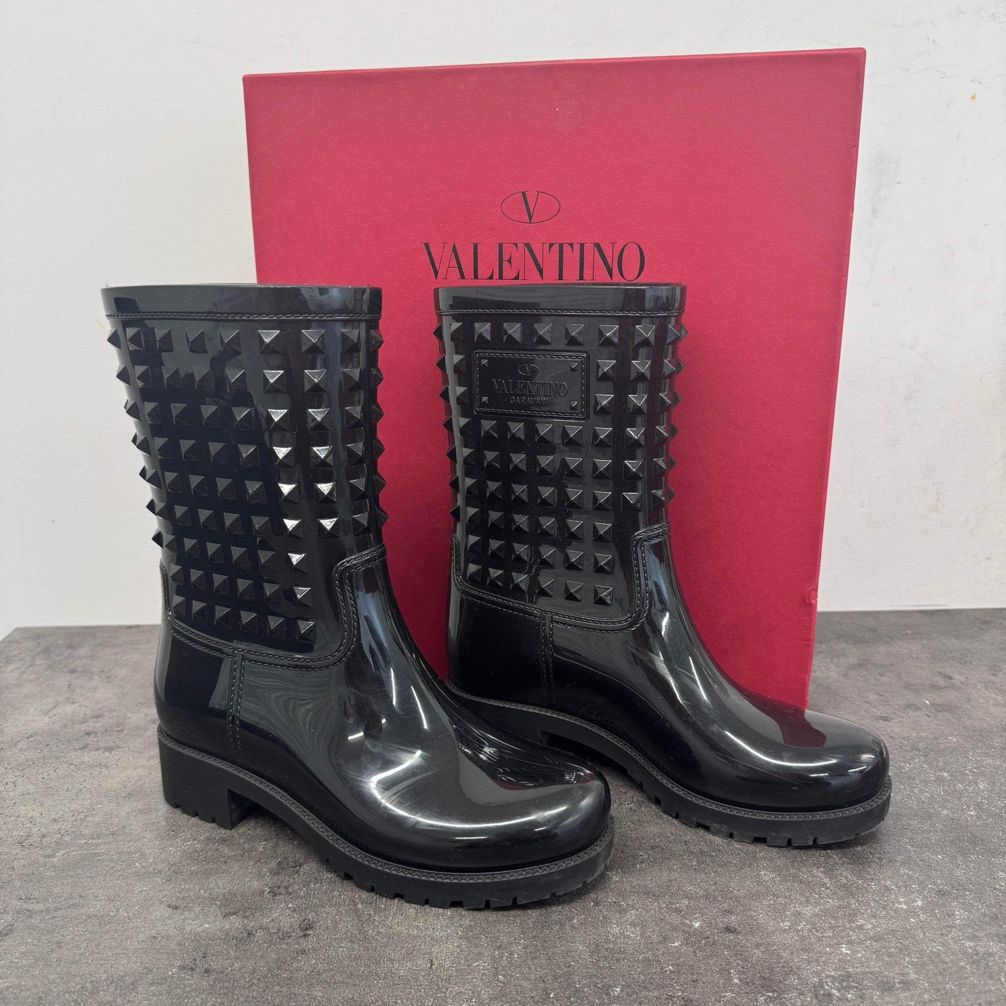 Women's Rockstud Wellies Black Size EU 36 / UK 3
