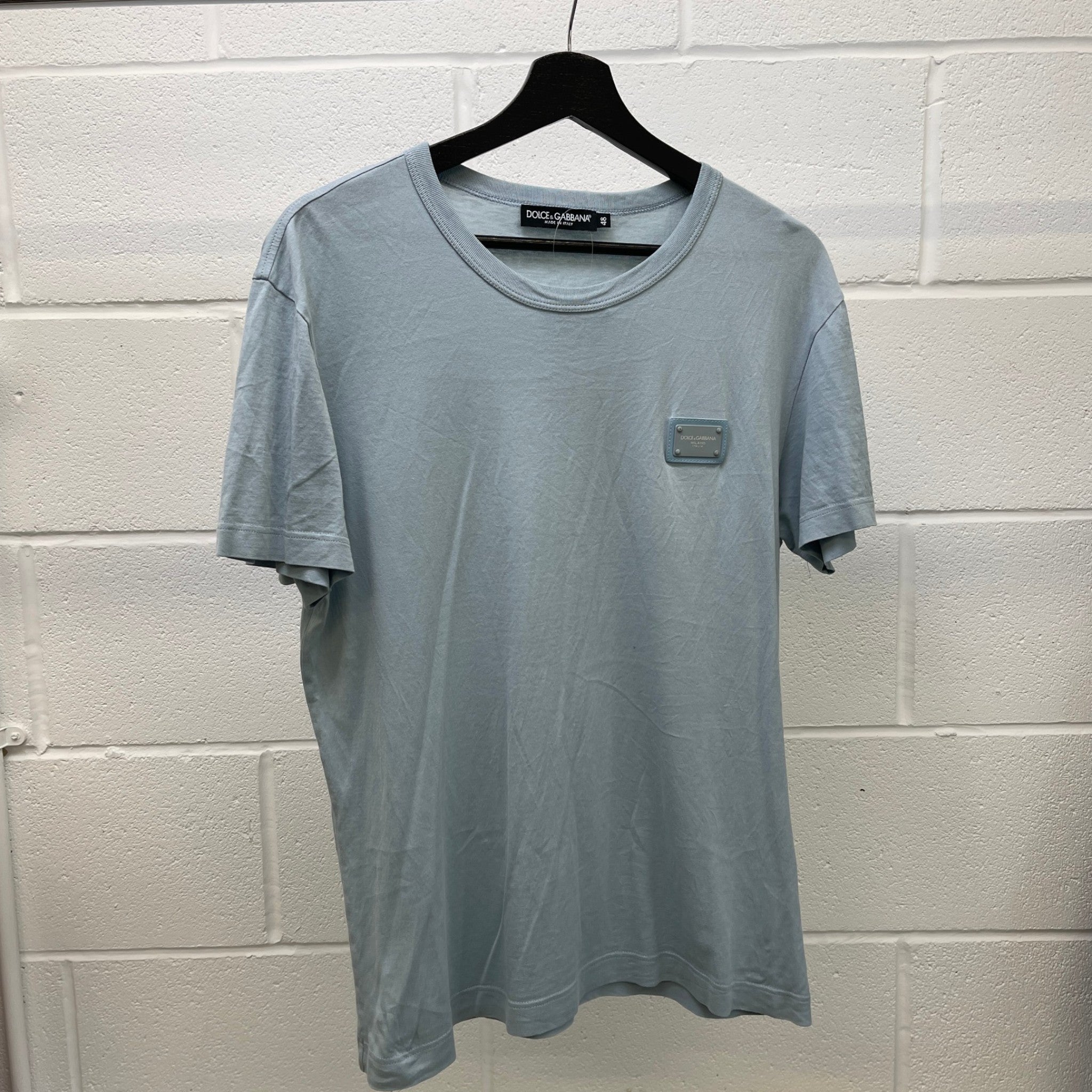 Men's Plaque Logo T-Shirt Blue Size IT 48 / UK M