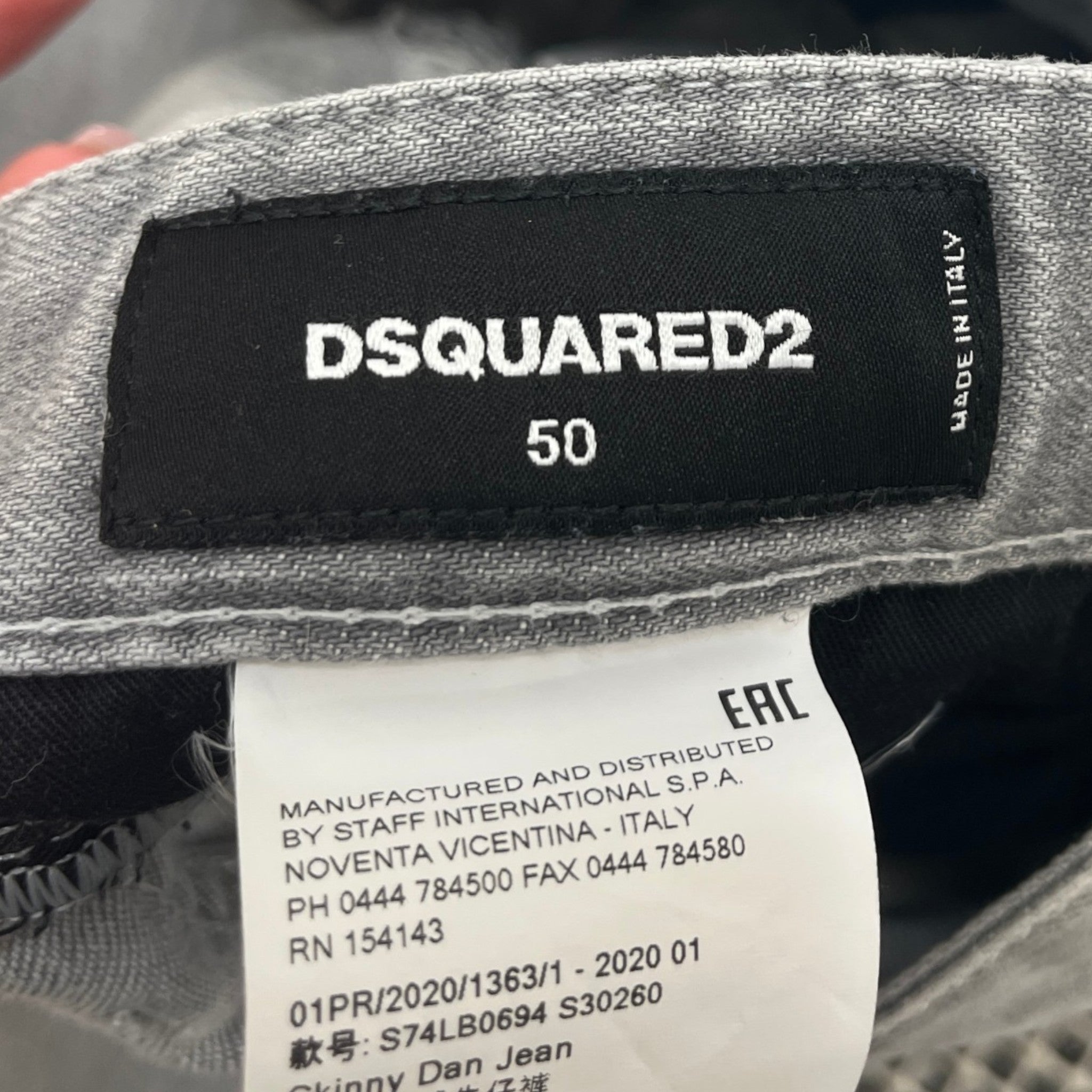 Men's Skinny Dan Jeans Grey Size IT 50 / UK 34
