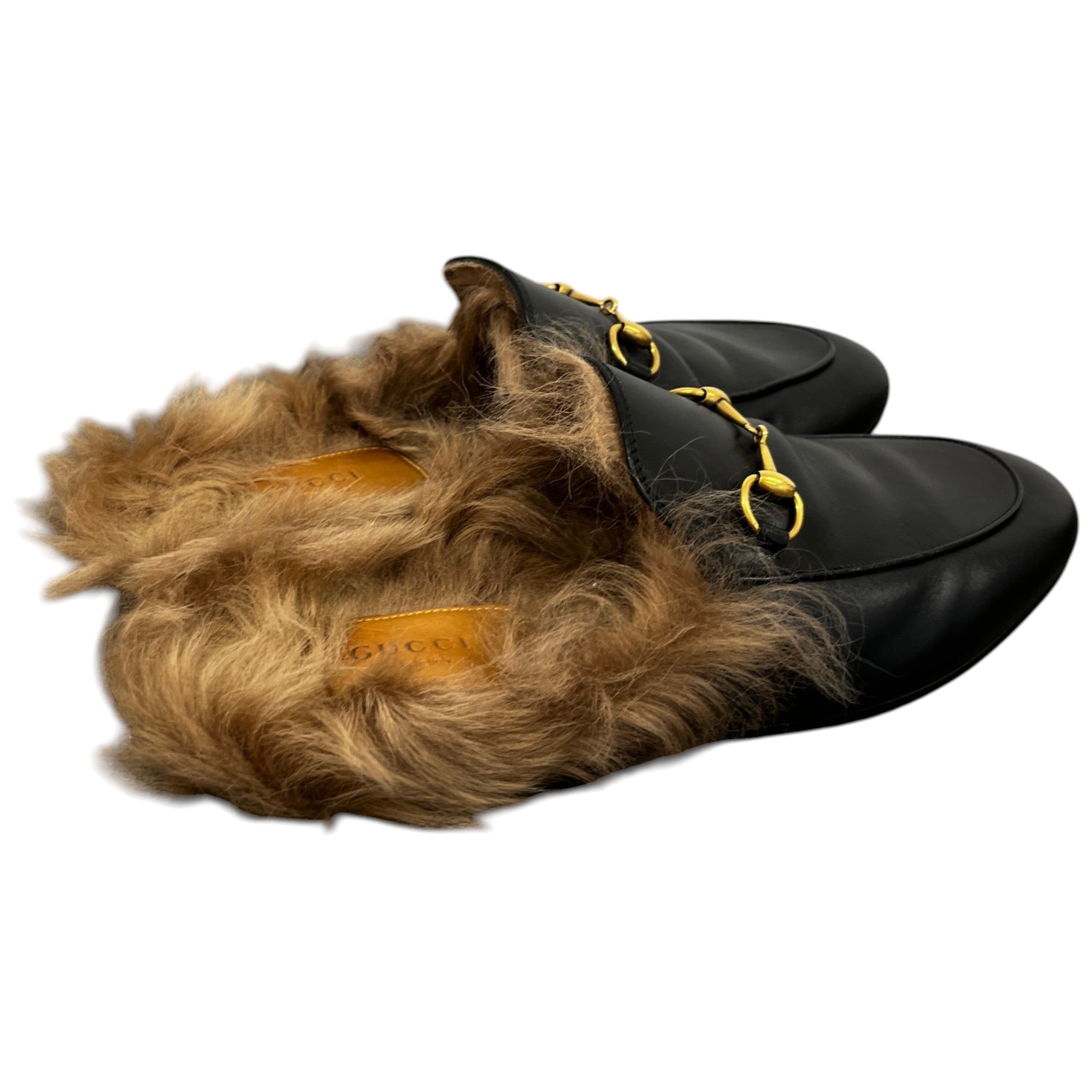 Women's Princetown Shearling Mules Loafers Black Size EU 39 / UK 6
