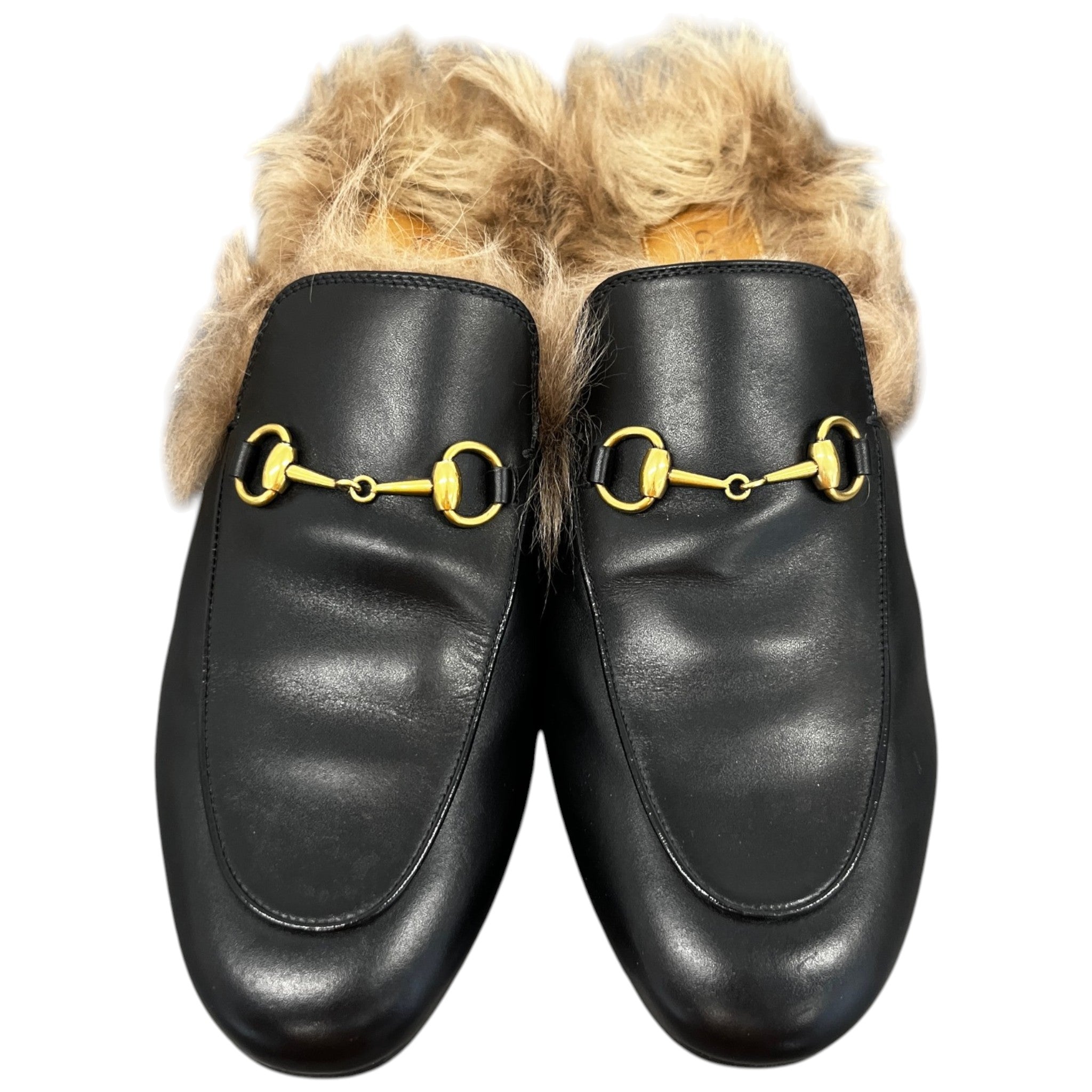 Women's Princetown Shearling Mules Loafers Black Size EU 39 / UK 6