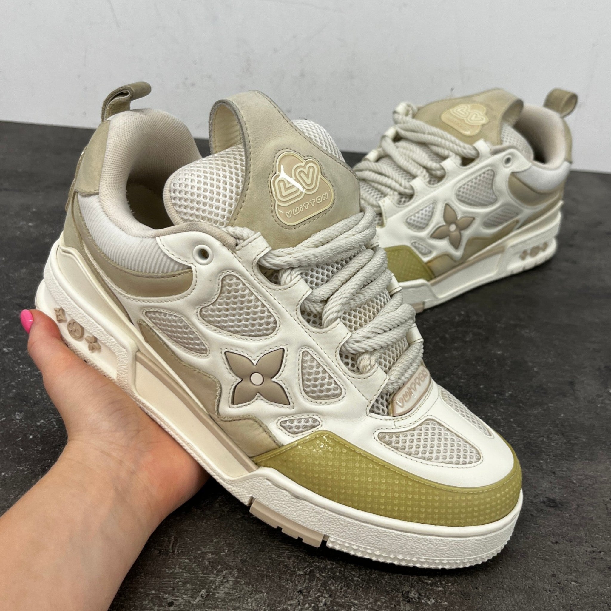 Men's Lv Skate Low Trainers Beige Size EU 41 / UK 7