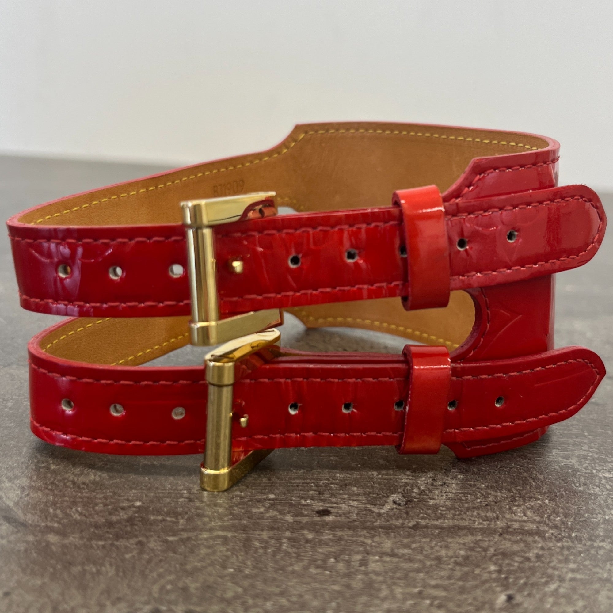 Women's Vernis Leather Bracelet Red