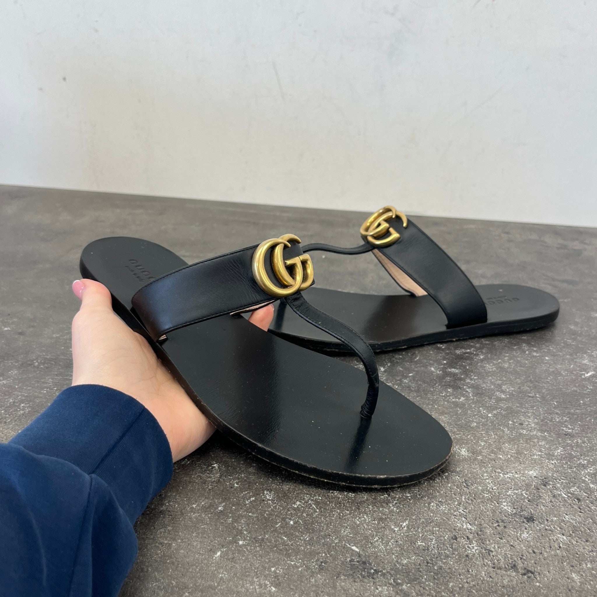 Women's Gg Marmont Sandals Black Size EU 38 / UK 5