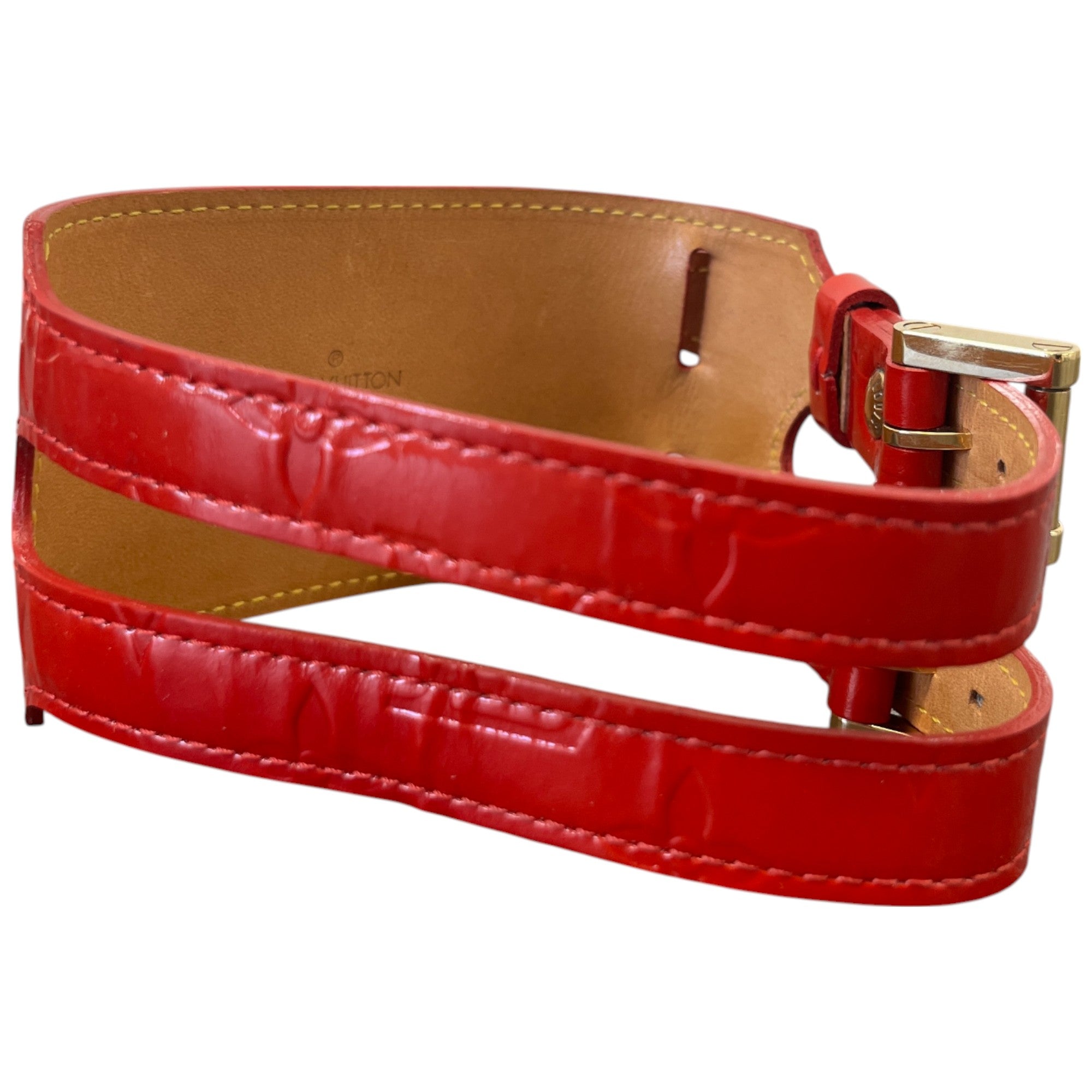 Women's Vernis Leather Bracelet Red