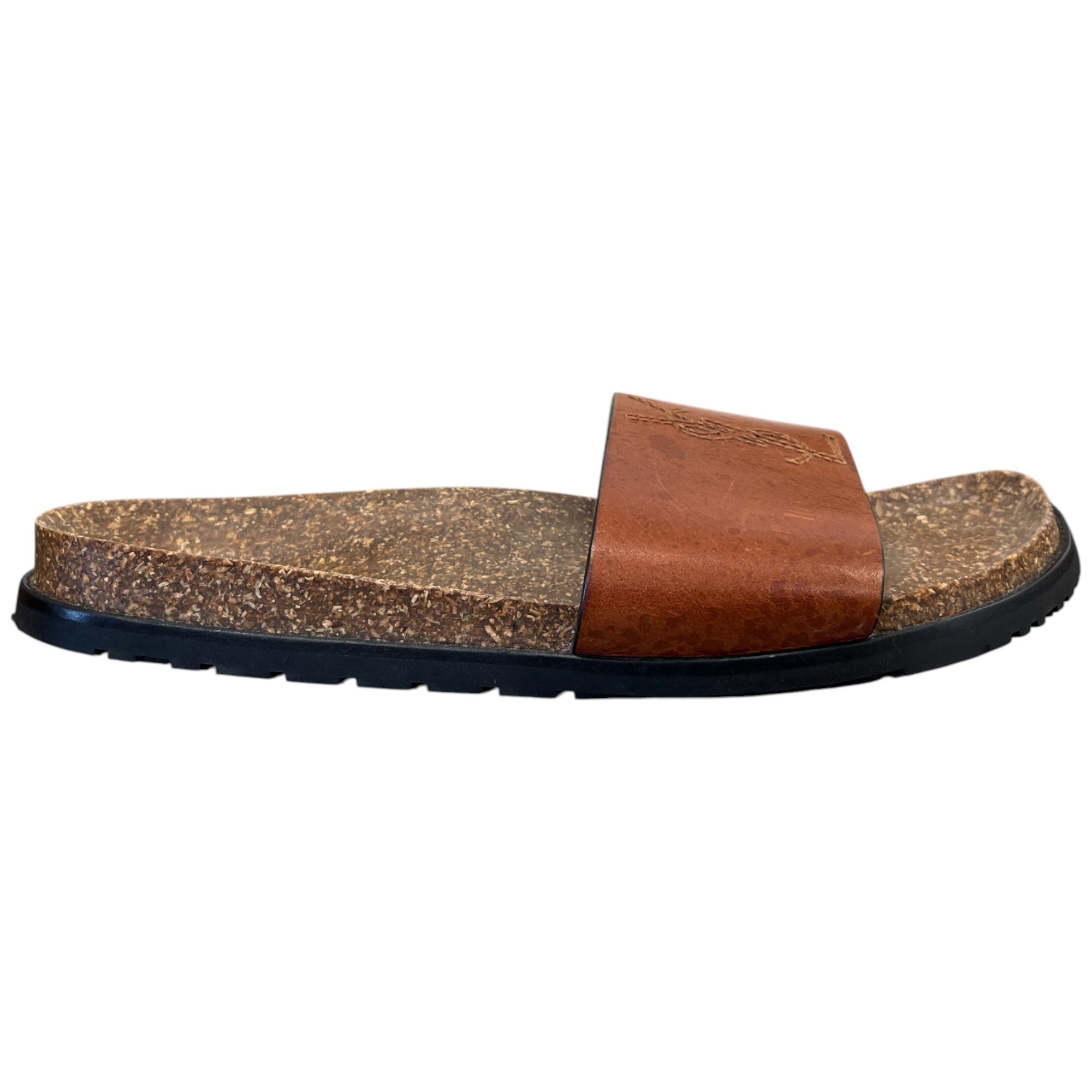 Women's Embroidered Logo Slides Brown Size EU 41 / UK 8