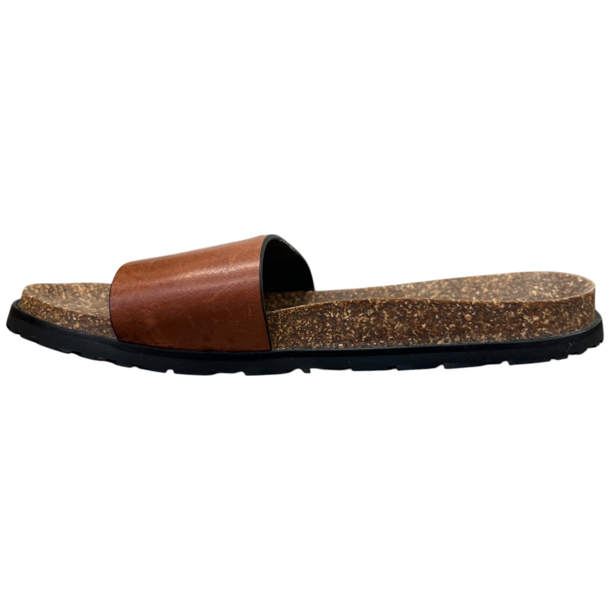 Women's Embroidered Logo Slides Brown Size EU 41 / UK 8